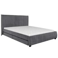 POLSTERBETT Calma mit Schaumstoffmatratze 10 cm, 2 Bettkastenschubladen, 160x200 cm, Bouclé-Stoff, Dunkelgrau - Dunkelgrau, Textil (160/200cm) - Beautysofa
