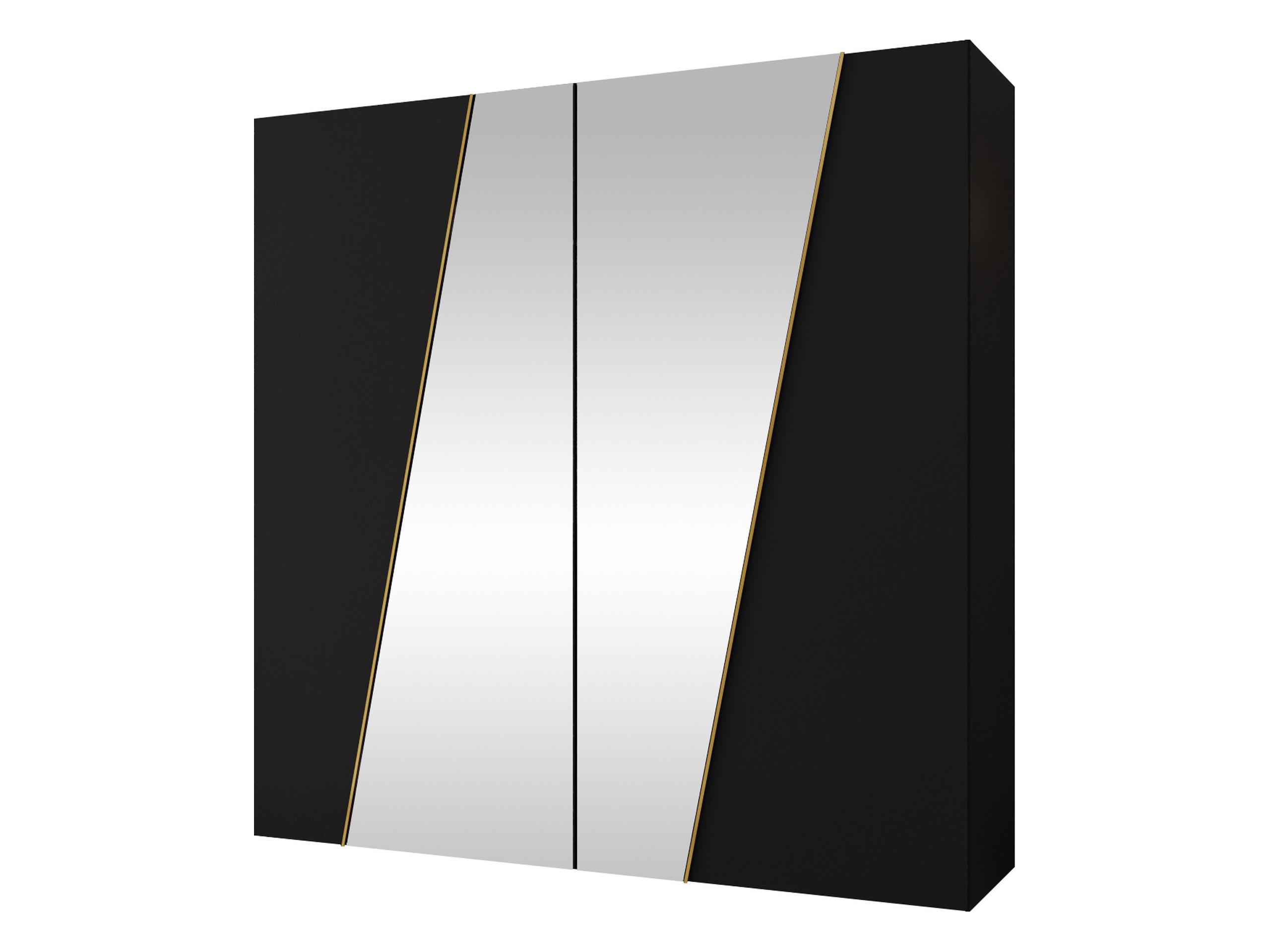 DREHTÜRENSCHRANK Zen 2L 200 cm - Goldfarben/Schwarz, Holzwerkstoff/Kunststoff (200/202/50cm) - MIRJAN24
