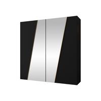 DREHTÜRENSCHRANK Zen 2L 200 cm - Goldfarben/Schwarz, Holzwerkstoff/Kunststoff (200/202/50cm) - MIRJAN24