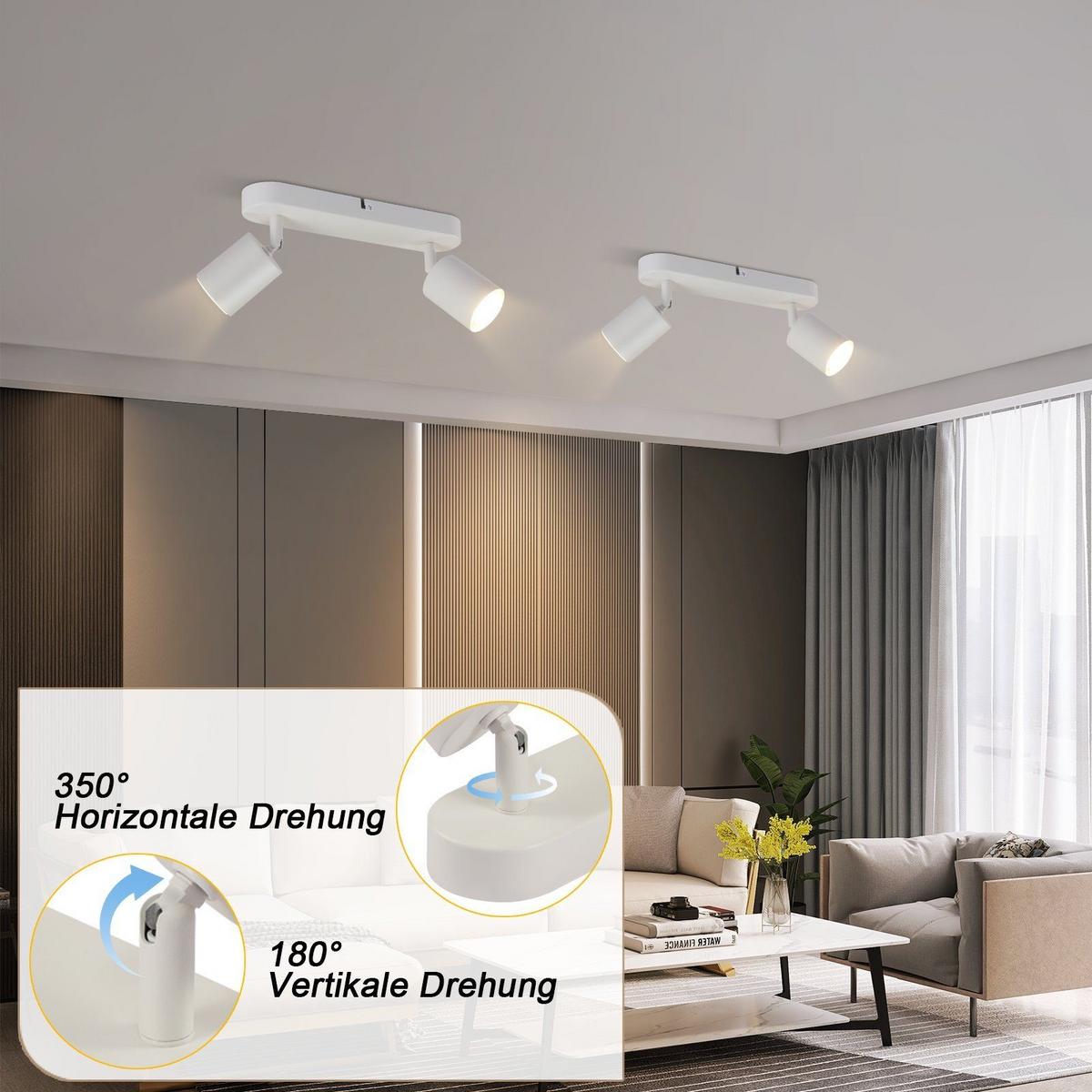 DECKENSTRAHLER Freiheit 2-flammig 27/7/14 cm - Weiß, Metall (27/7/14cm) - Nettlife