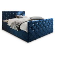 BOXBETT MANDI 140x200 cm mit Matratze und Topper - Blau - Blau, Holz (140/200cm) - MASSENO