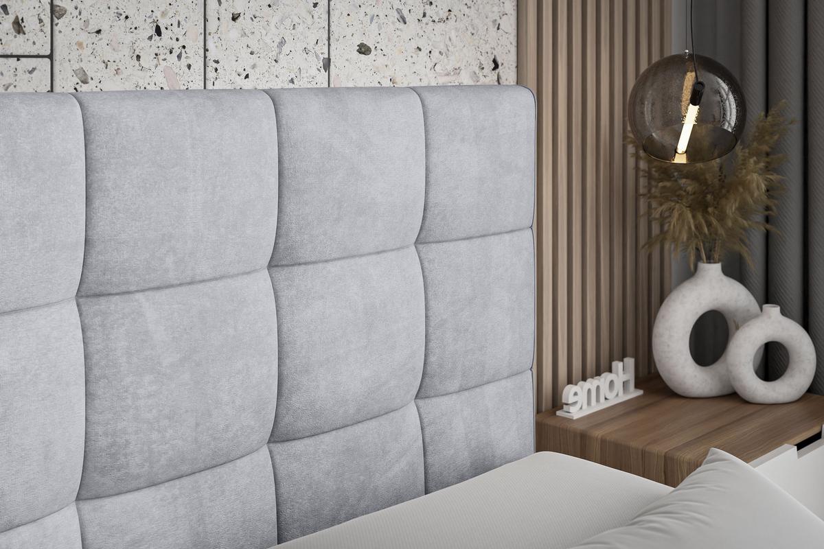 BOXSPRINGBETT APO-Z KING - 140 x 200 - H3/H4 - Hellgrau - Grau, Holzwerkstoff (140/200cm) - ALTDECOR