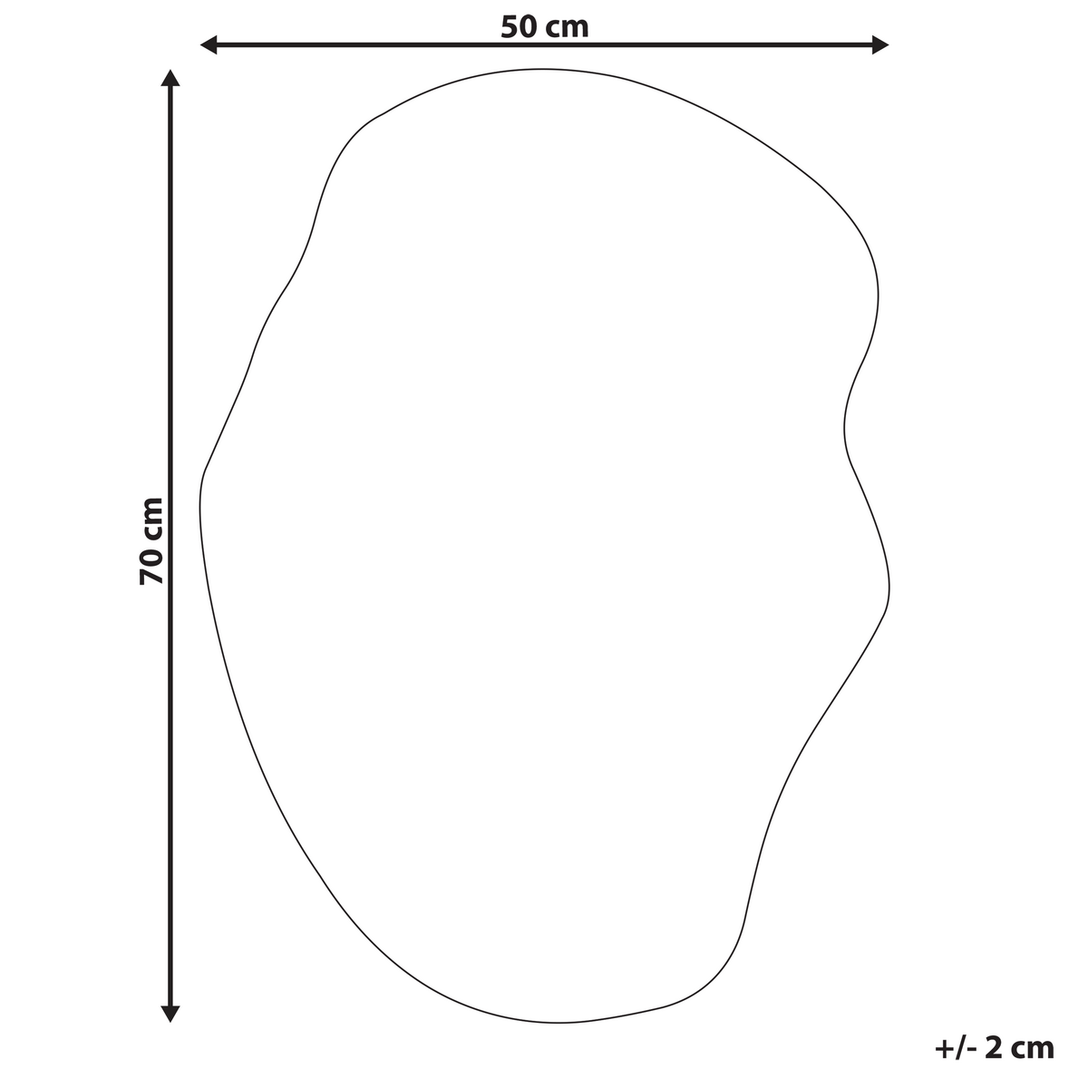 WANDSPIEGEL silber 50/70 cm Falaise - Silberfarben, Glas (50/70/2cm) - Beliani