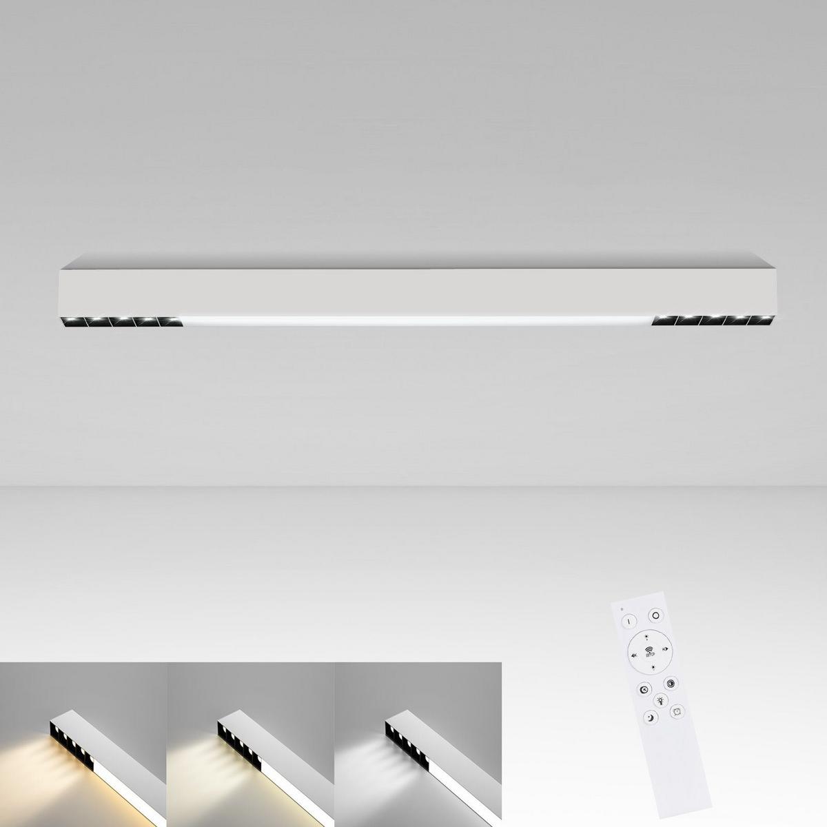 LED-DECKENLEUCHTE Grimmenwall 5.2/3.3/80 cm - Weiß, Metall (80/5.2/3.3cm) - ZMH