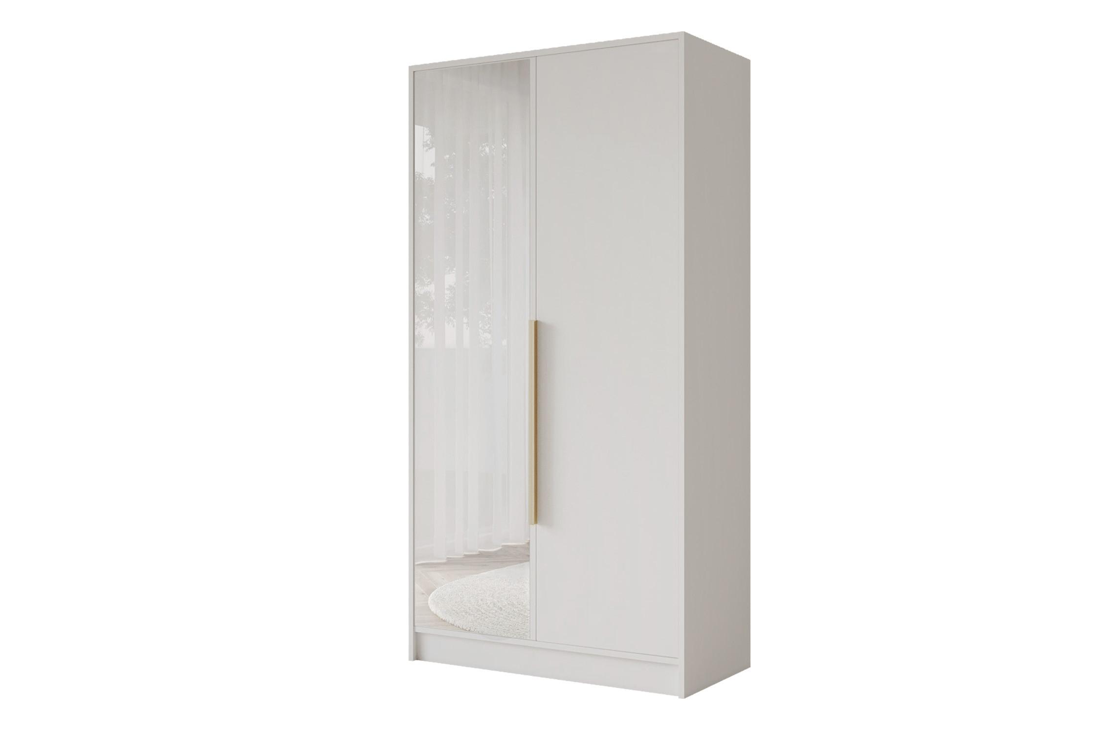 KLEIDERSCHRANK - LESE - 102 - Weiß - Goldfarben/Weiß, Holzwerkstoff (102/200/51cm) - ALTDECOR