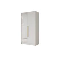 KLEIDERSCHRANK - LESE - 102 - Weiß - Goldfarben/Weiß, Holzwerkstoff (102/200/51cm) - ALTDECOR
