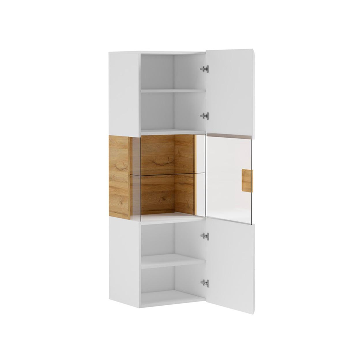 VITRINE Jules Weiß und Holz - Weiß, Holzwerkstoff (53/159/39cm) - Petits-meubles
