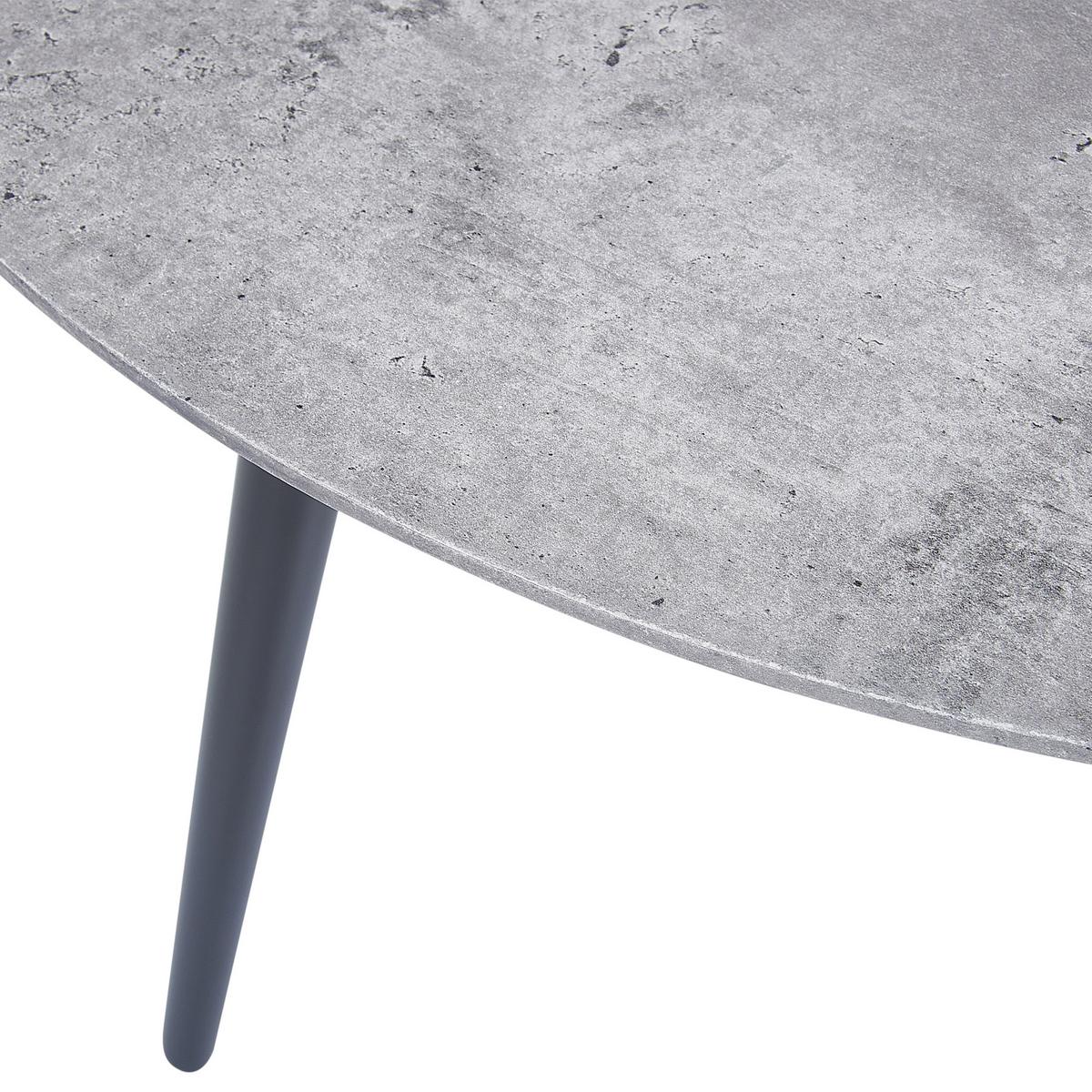 COUCHTISCH Betoneffekt/schwarz 79 cm Effie - Grau, Holzwerkstoff (79/61/40cm) - Beliani