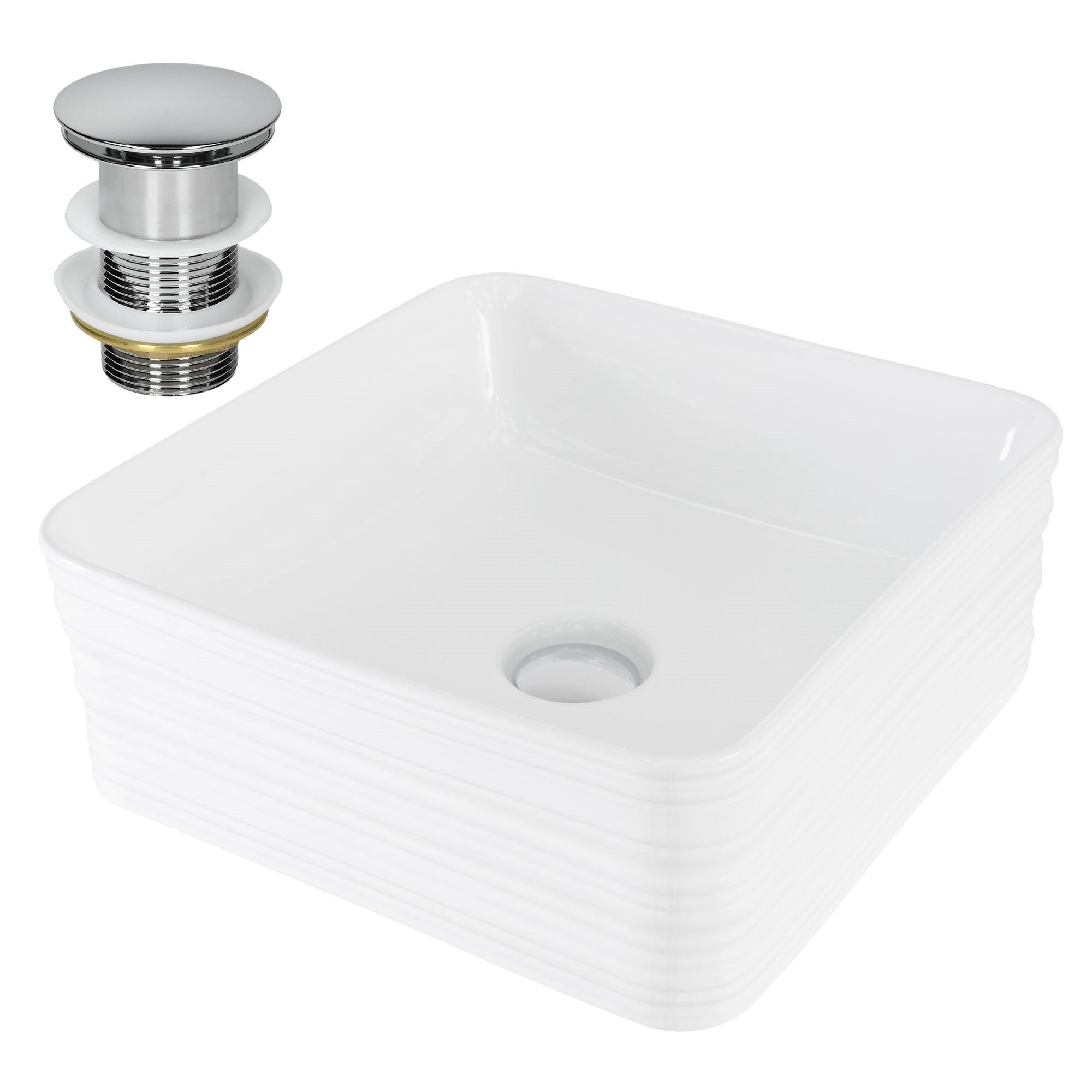 WASCHBECKEN - Weiß, Keramik (39/15/39cm) - LuxeBath