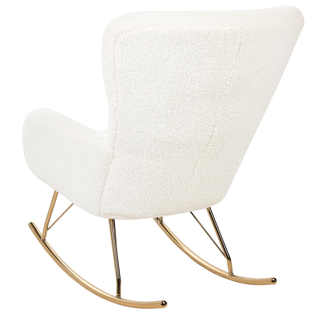 SCHAUKELSESSEL Bouclé Weiß Anaset - Weiß, Textil/Metall (74/99/99cm) - Beliani