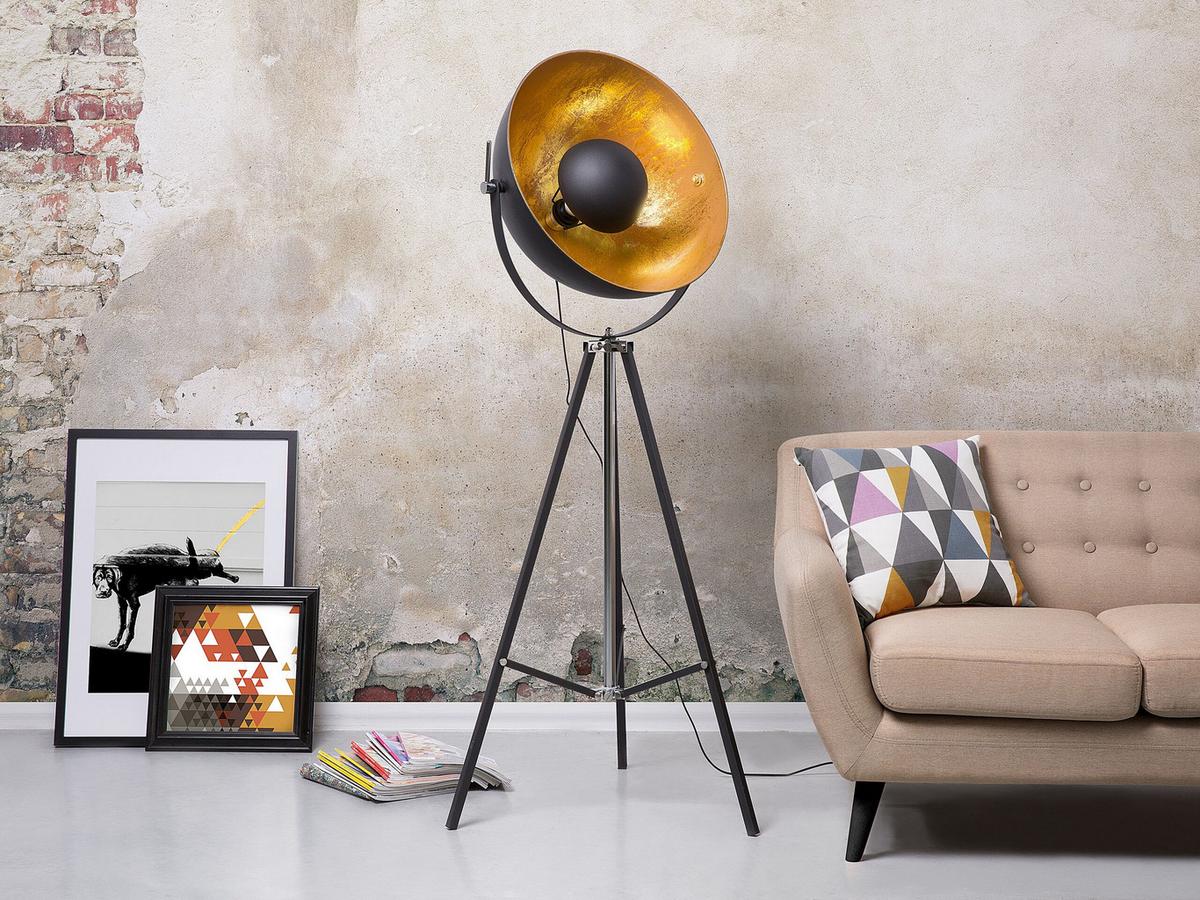 STEHLEUCHTE Thames 53/53/165 cm - Schwarz, Metall (53/53/165cm) - Beliani
