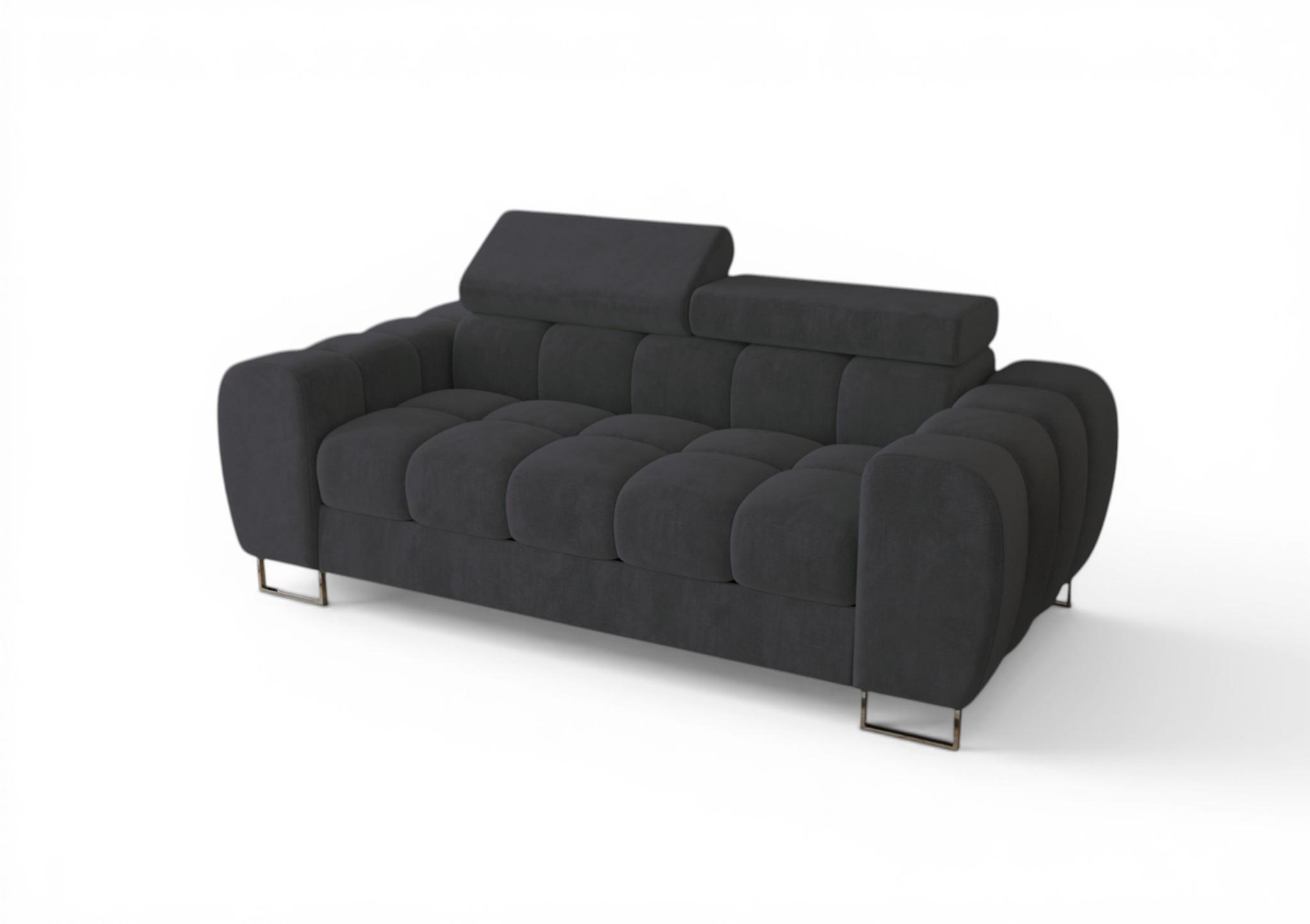 SOFA 2-sitzer Bastien In Stoff Terra - Anthrazit, Holzwerkstoff/Textil (195/95/97cm) - Fun Möbel