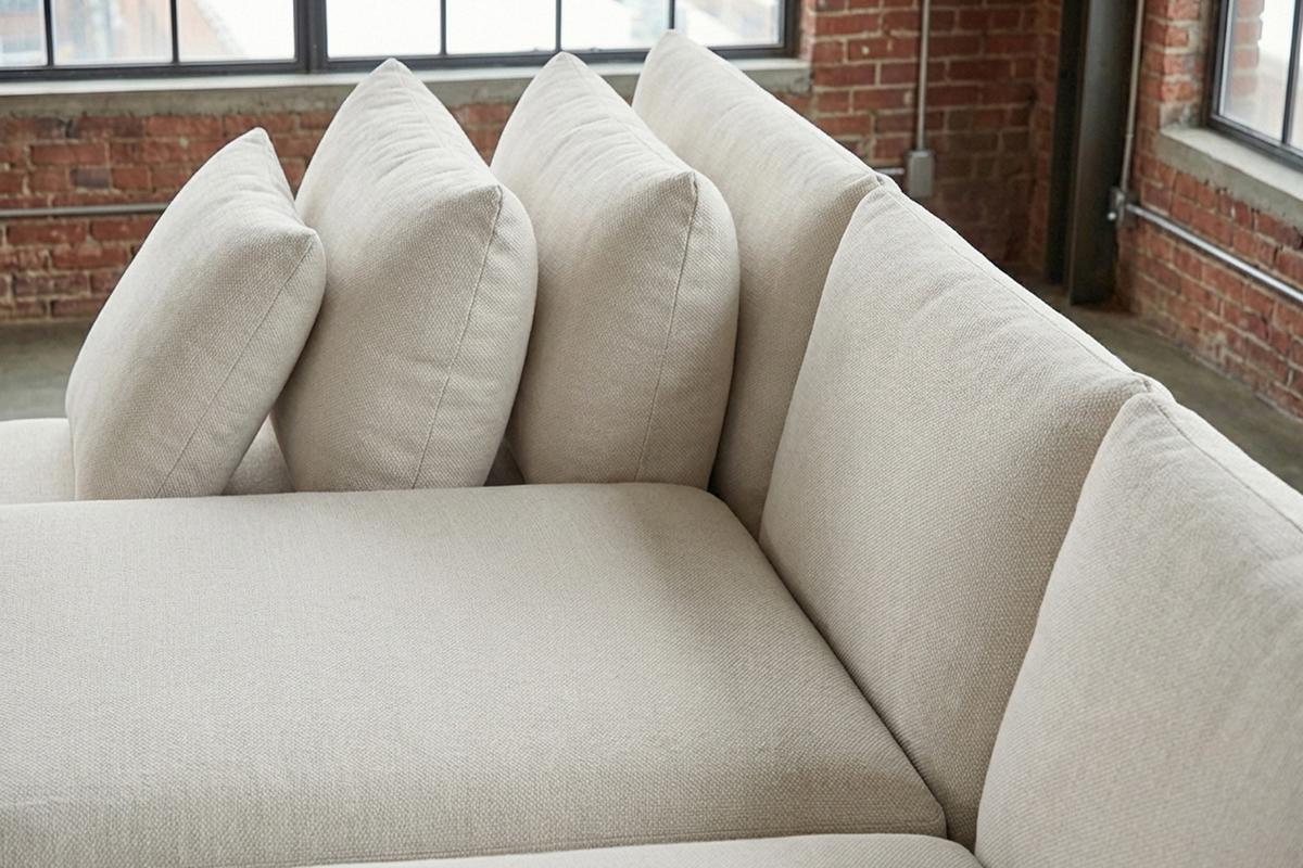 SCHLAFSOFA SADIRA Cremeweiß Flachgewebe - Creme/Schwarz, Kunststoff/Textil (288/89/209cm) - KAWOLA