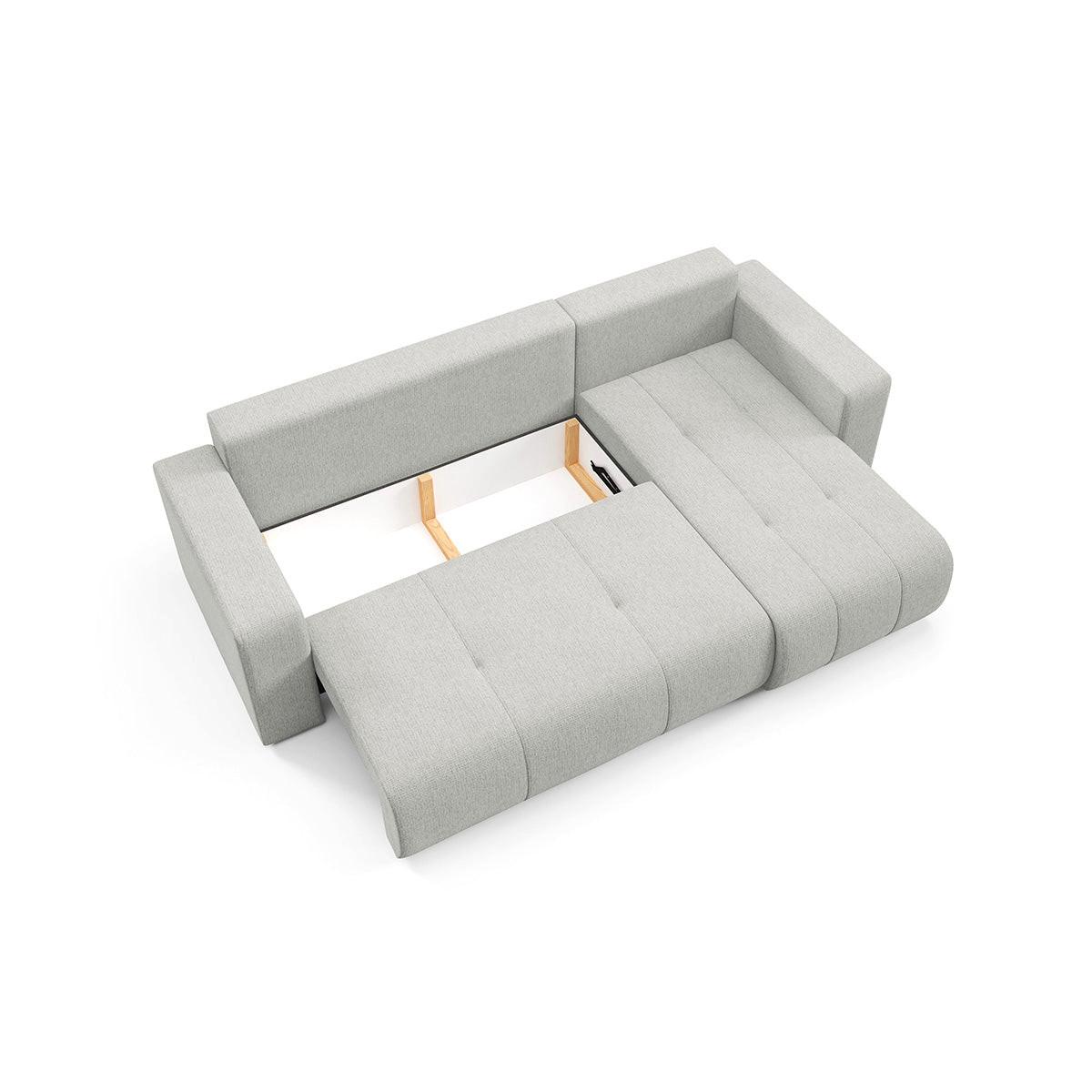 ECKSOFA Vasco 3 Sitzplätze Hellgrau - Grau, Holz (247/145cm) - Petits-meubles