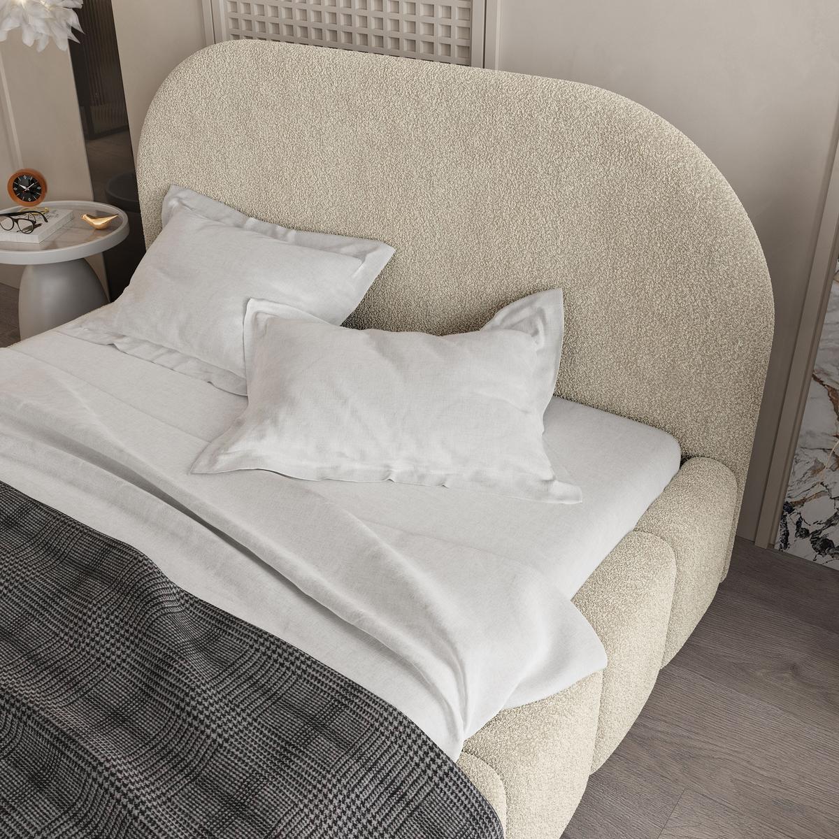 POLSTERBETT FLUSSO 180x200 cm mit Bettkästen - Creme - Creme, Holz (180/200cm) - MASSENO