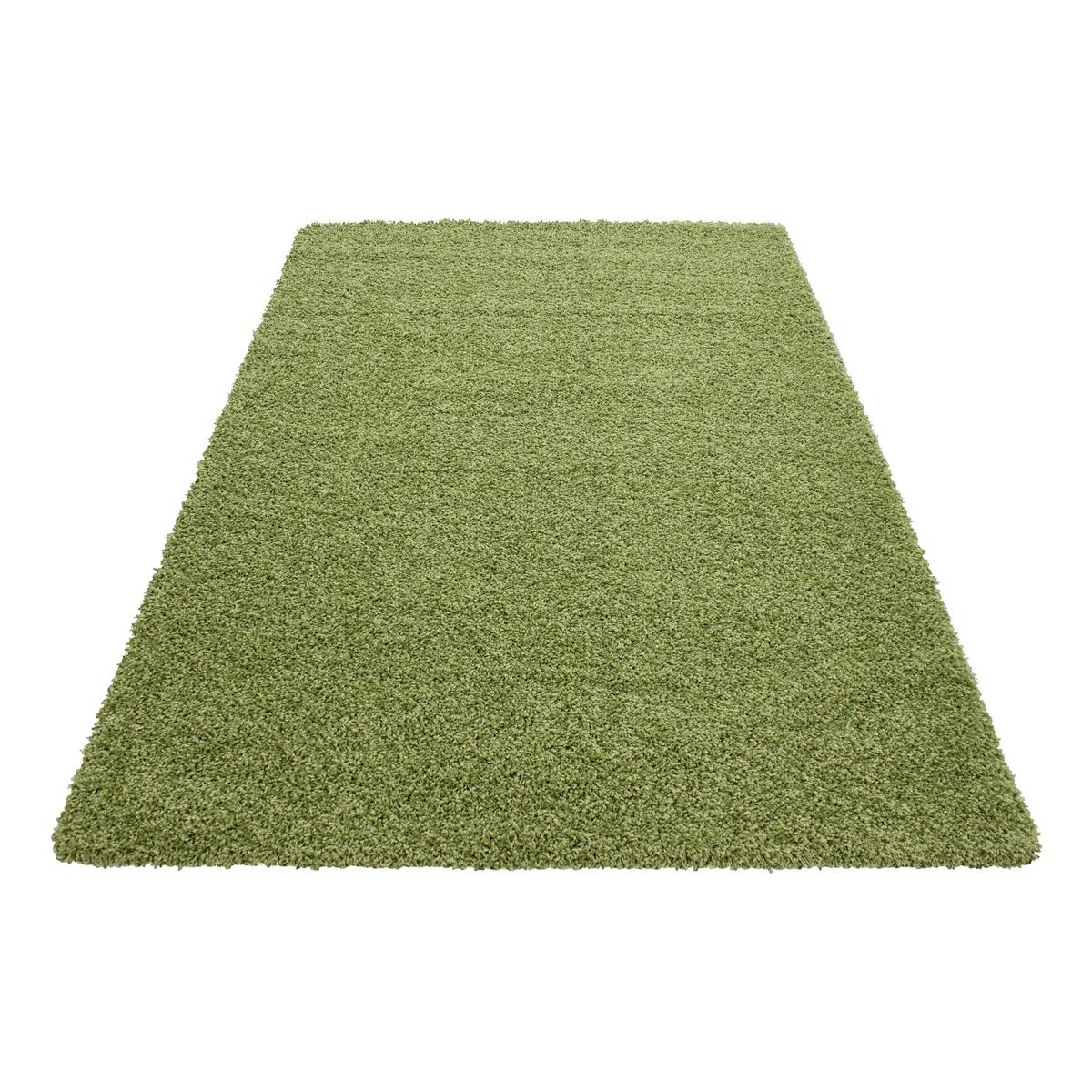 HOCHFLORTEPPICH RHEIN, einfarbig, Grün, 100 x 200 cm - Grün, Textil (200/100cm) - KADIMA DESIGN