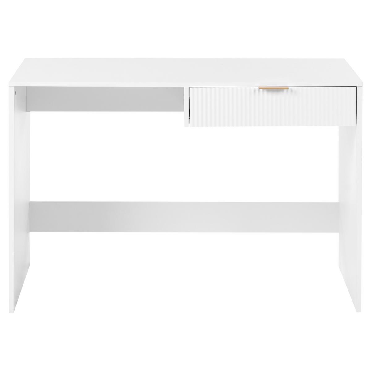 SCHREIBTISCH Weiß 120/60 cm Lutetia - Weiß, Holzwerkstoff (60/120/78cm) - Beliani