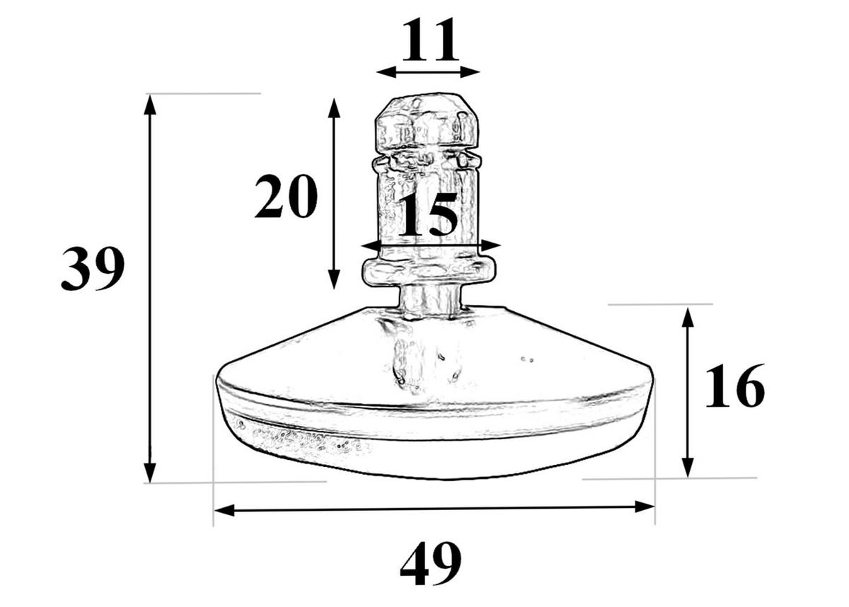 BODENGLEITER Silber 5er-Set - Silberfarben, Kunststoff (5/4/5cm) - MCW