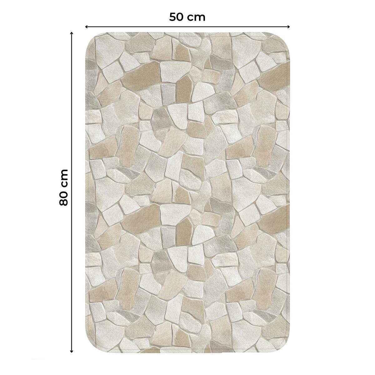 WC-VORLEGER Mosaik - Steine - Beige WC Teppich 50x80 cm - Beige, Textil (50/1cm) - OnlyWow
