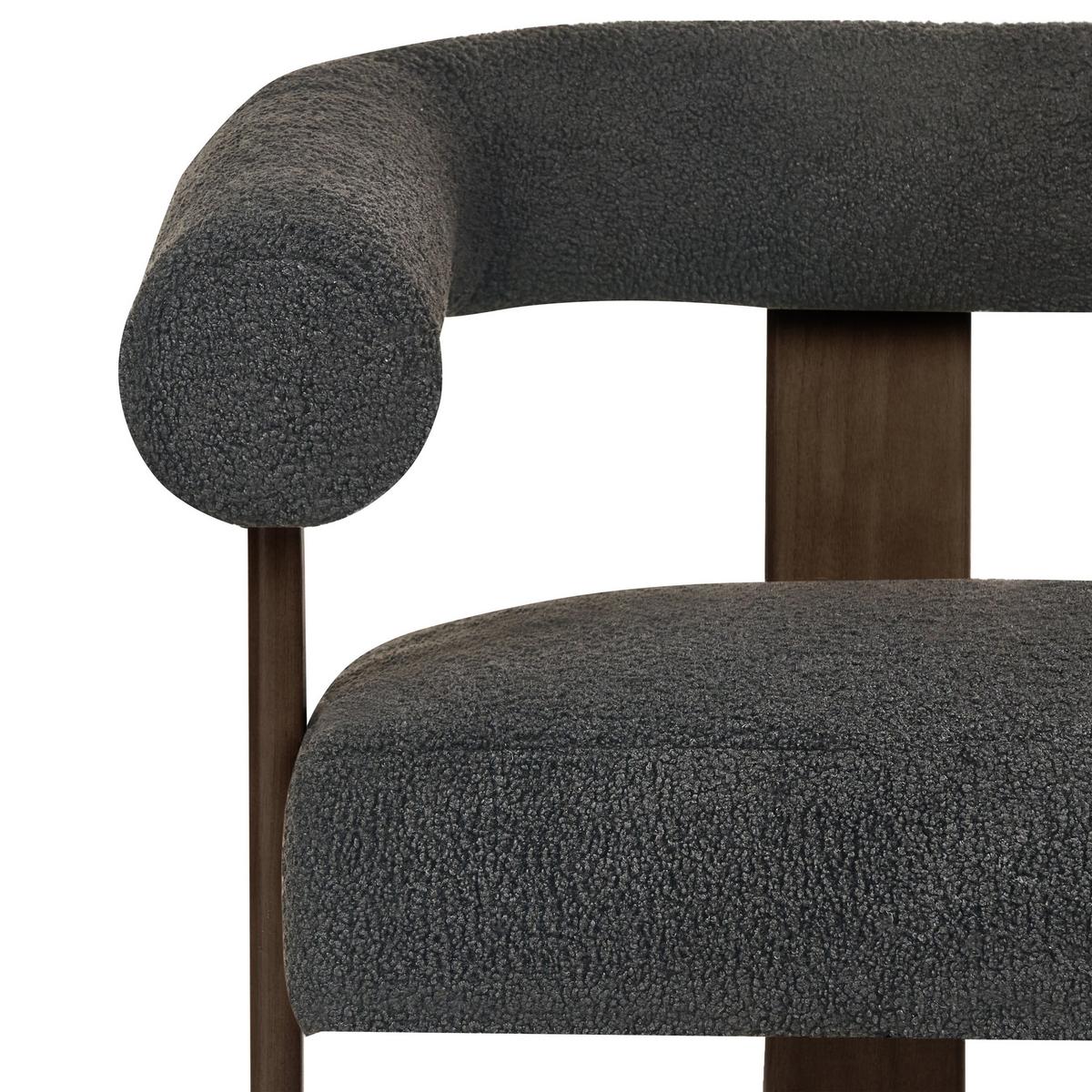 2-SITZER-SOFA Bouclé Schwarz/Dunkelbraun Ilbro - Schwarz, Textil (138/76/68cm) - Beliani