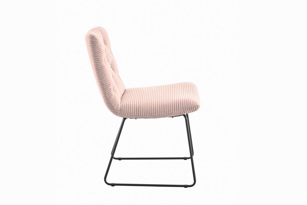 ESSZIMMERSTUHL NEW CHARME Pink Cord (1er-Set) - Pink, Textil (52/87/66cm) - KAWOLA