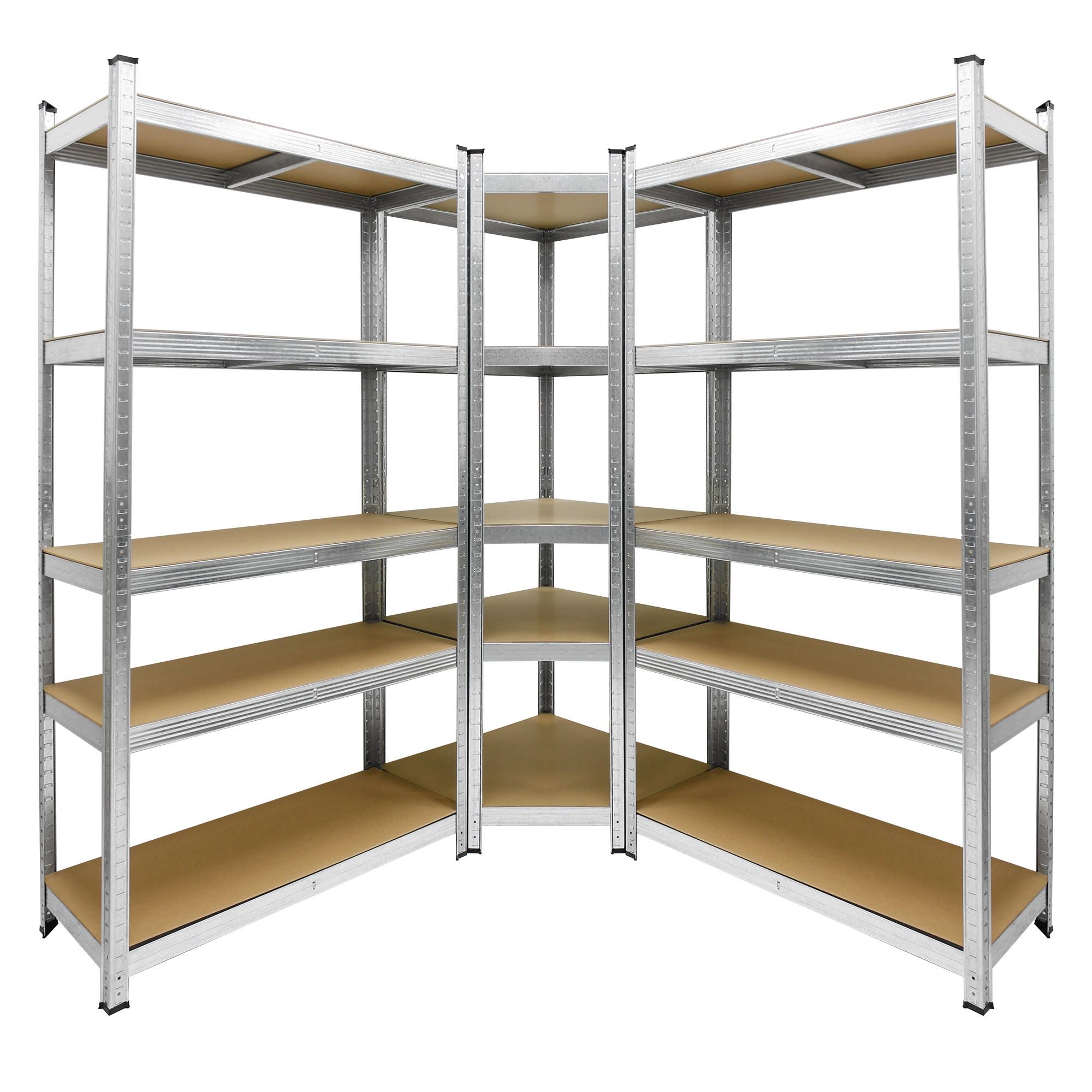 LAGERREGAL 3er Set - Silberfarben, Metall (40/180/90cm) - ECD-Germany