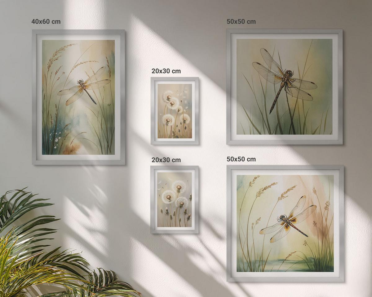 BILDER SET 5er Set - 50x50 cm & 20x30 cm & 40x60 cm Silberner Rahmen - Strandbretter, Surfboote, Vögel - Silberfarben, Kunststoff (40/60cm) - TULUP
