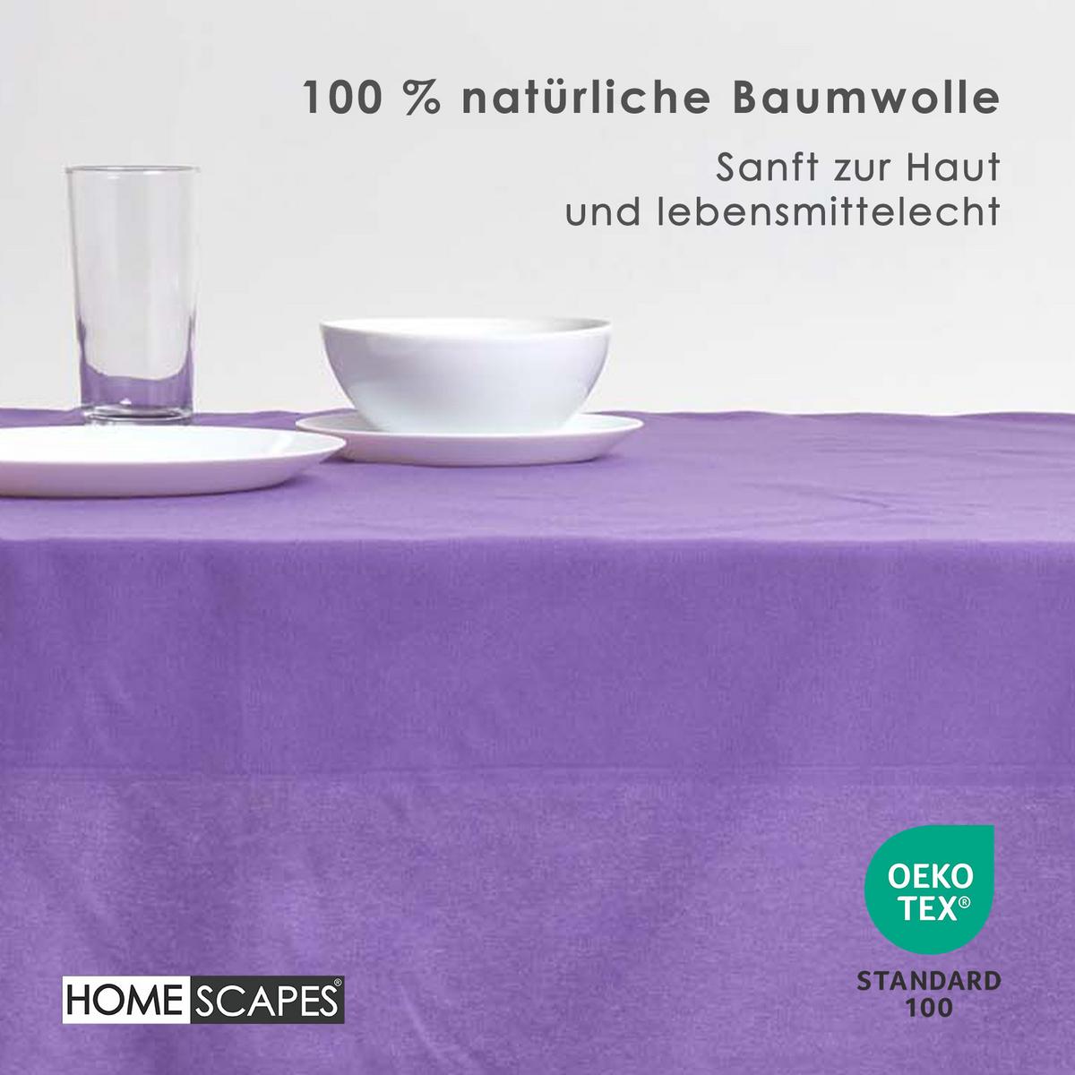 TISCHDECKE lila 137/228 cm, 100% Baumwolle - Lila, Textil (137/228cm) - Homescapes