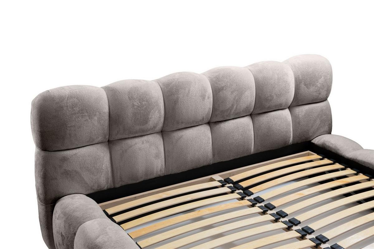 POLSTERBETT Aurelia Komplettset - Hellgrau, Holzwerkstoff/Textil (140/200cm) - Fun Möbel
