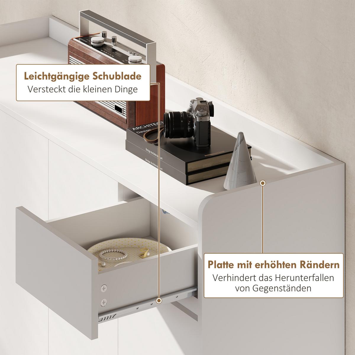 SCHUHSCHRANK MDF Kiefernholz Weiß - Weiß, Holz/Holzwerkstoff (35/100/120cm) - HOMCOM
