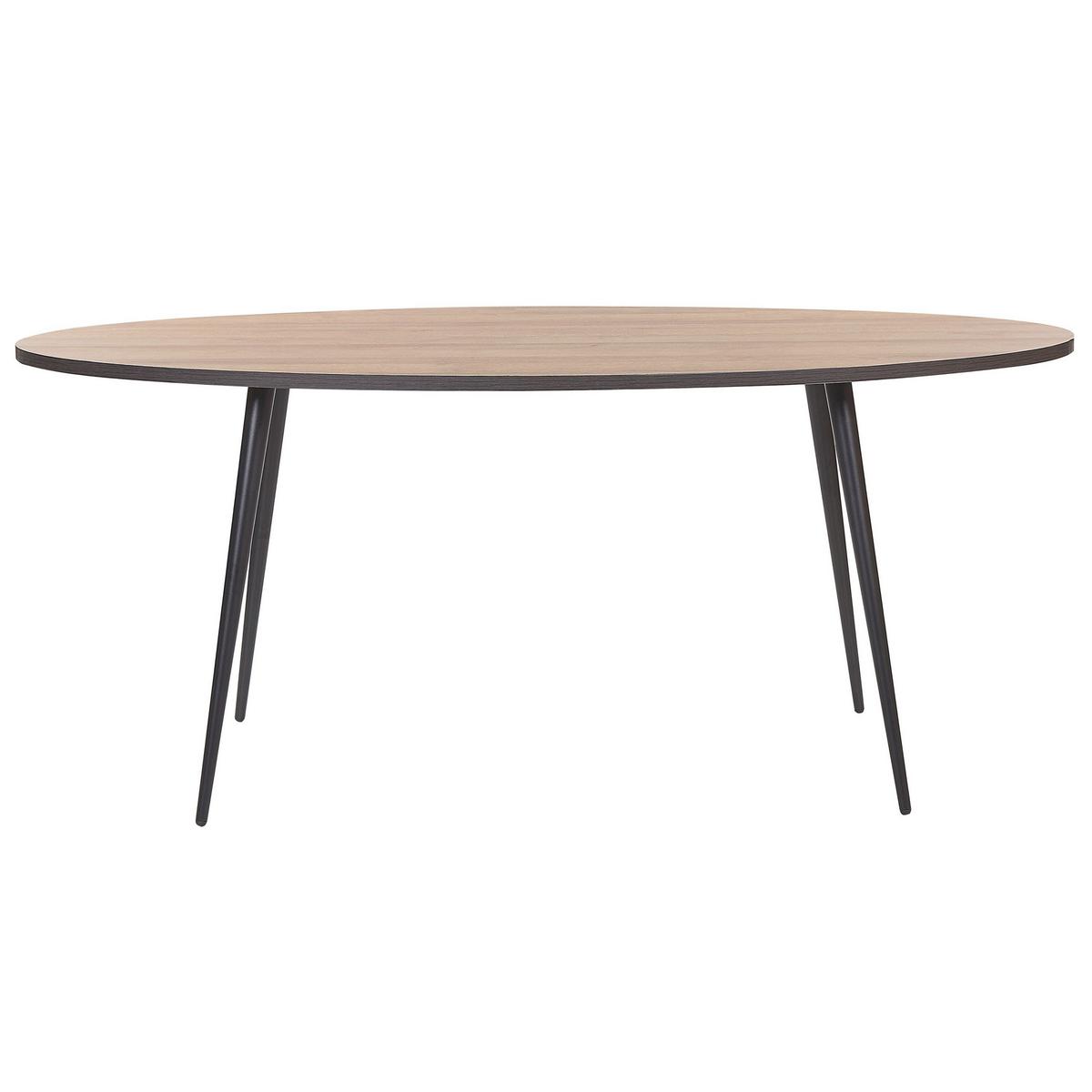ESSTISCH 180/90/76 cm Dunkelbraun, Schwarz Oval Ottawa - Dunkelbraun, Holzwerkstoff (180/90/76cm) - Beliani