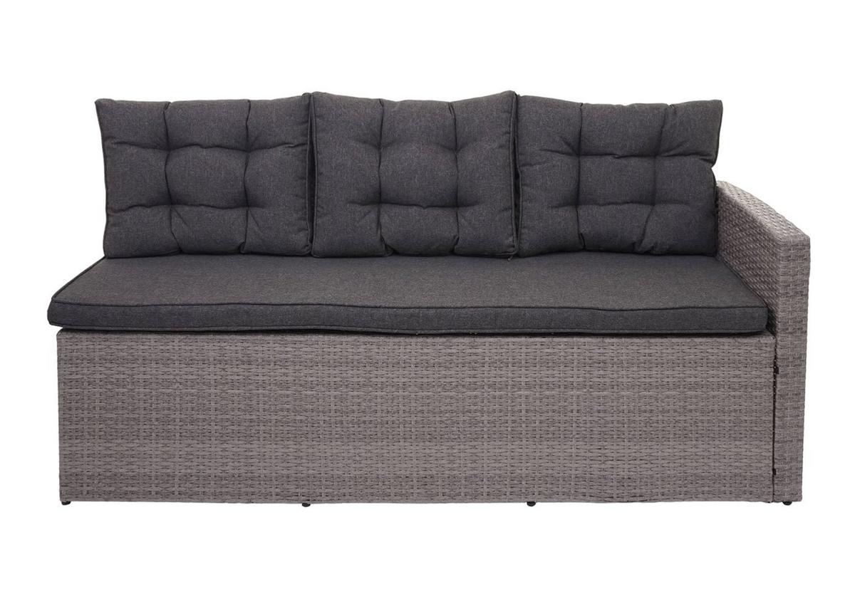 POLY-RATTAN-GARNITUR Grau - Grau, Kunststoff - MCW