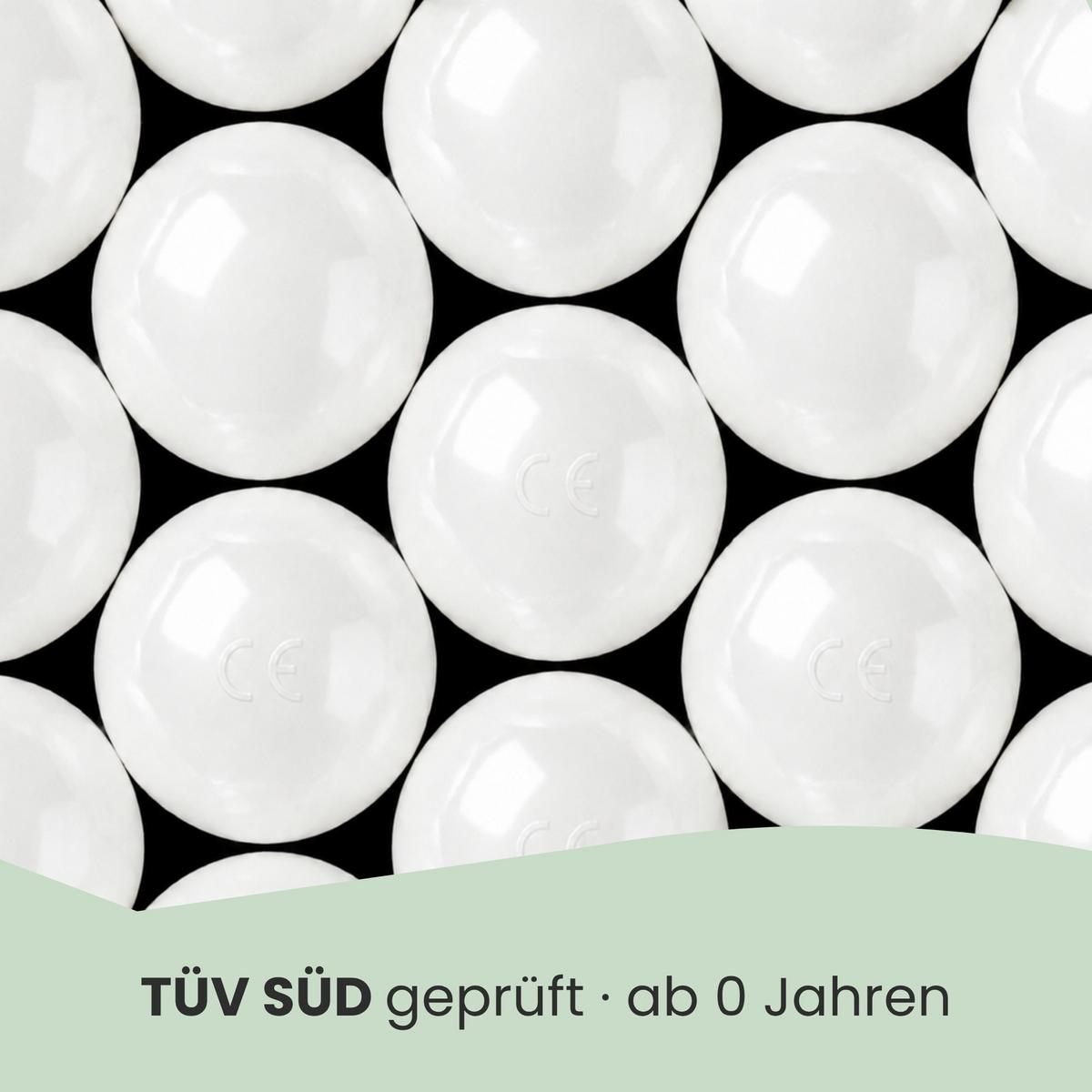 BÄLLEBAD-BÄLLE 50 Stück, Weiß, 5.5 cm - Weiß, Kunststoff (5.5/5.5/5.5cm) - Littletom