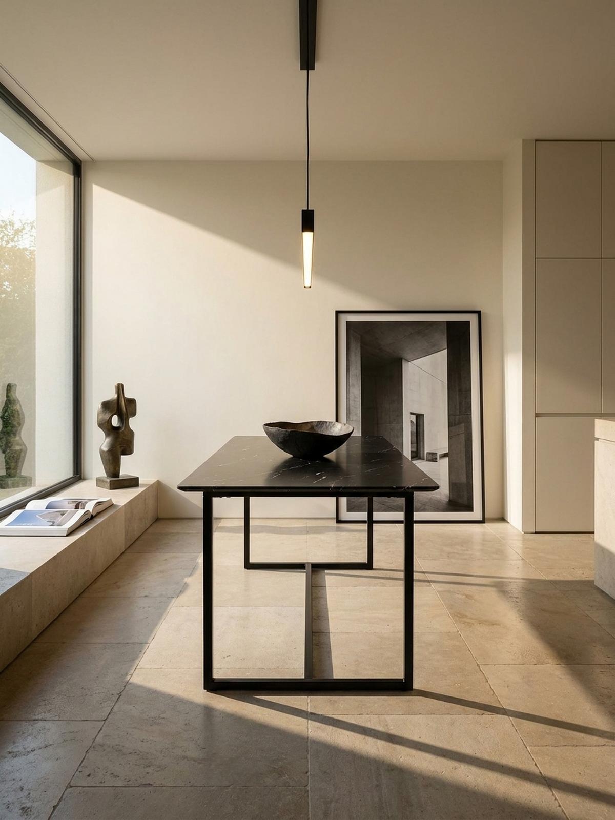 ESSTISCH Marmoroptik Metall Rechteckig Modern Klein, Schwarz 200x90x76 cm - Schwarz, Holzwerkstoff/Metall (90/200/76cm) - KADIMA DESIGN