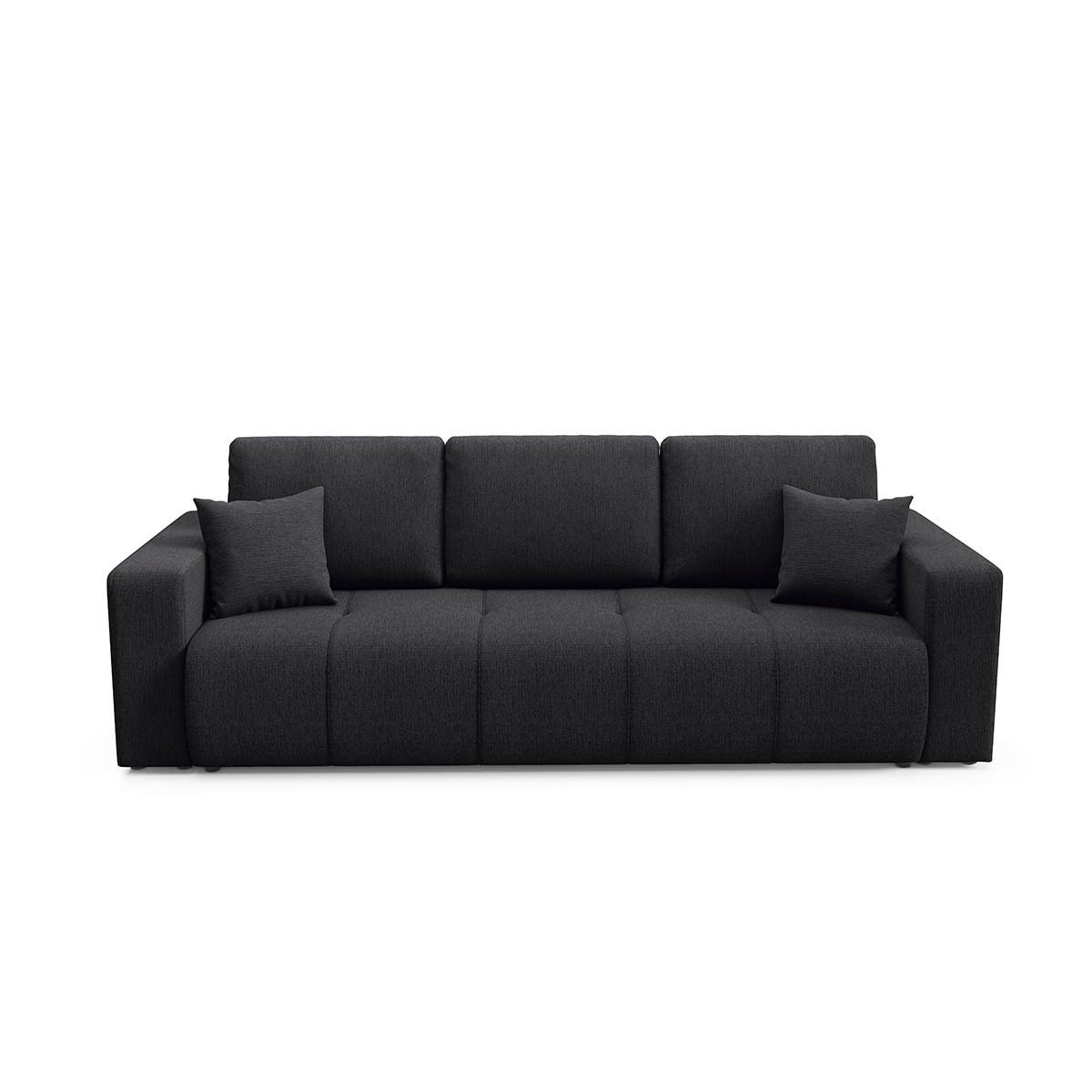 SOFA Vasco 3 Sitzplätze Schwarz - Schwarz, Holz (244/86/92cm) - Petits-meubles