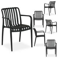 GARTENSTÜHLE TULIPANO 6er-Set schwarz - Schwarz, Textil (55/82/59cm) - IDIMEX