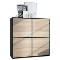 HIGHBOARD Cuba Türen in Eiche sägerau - Eiche San Remo, Holzwerkstoff (104/105.5/35.5cm) - Vladon