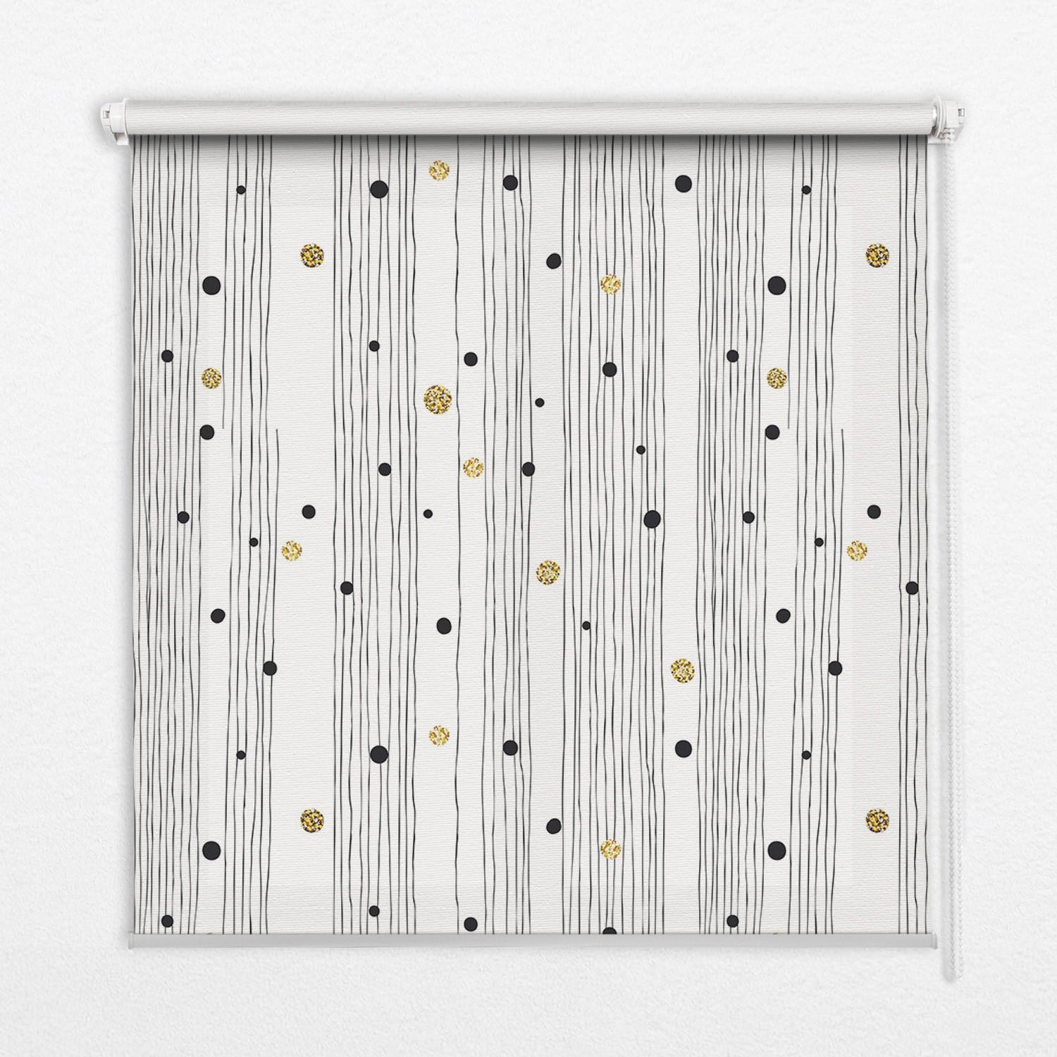 INNENROLLO - Fensterrollo - Rollo - 140x140 cm - Streifen und Punkte - Gelb, Kunststoff (140/140/0.5cm) - TULUP