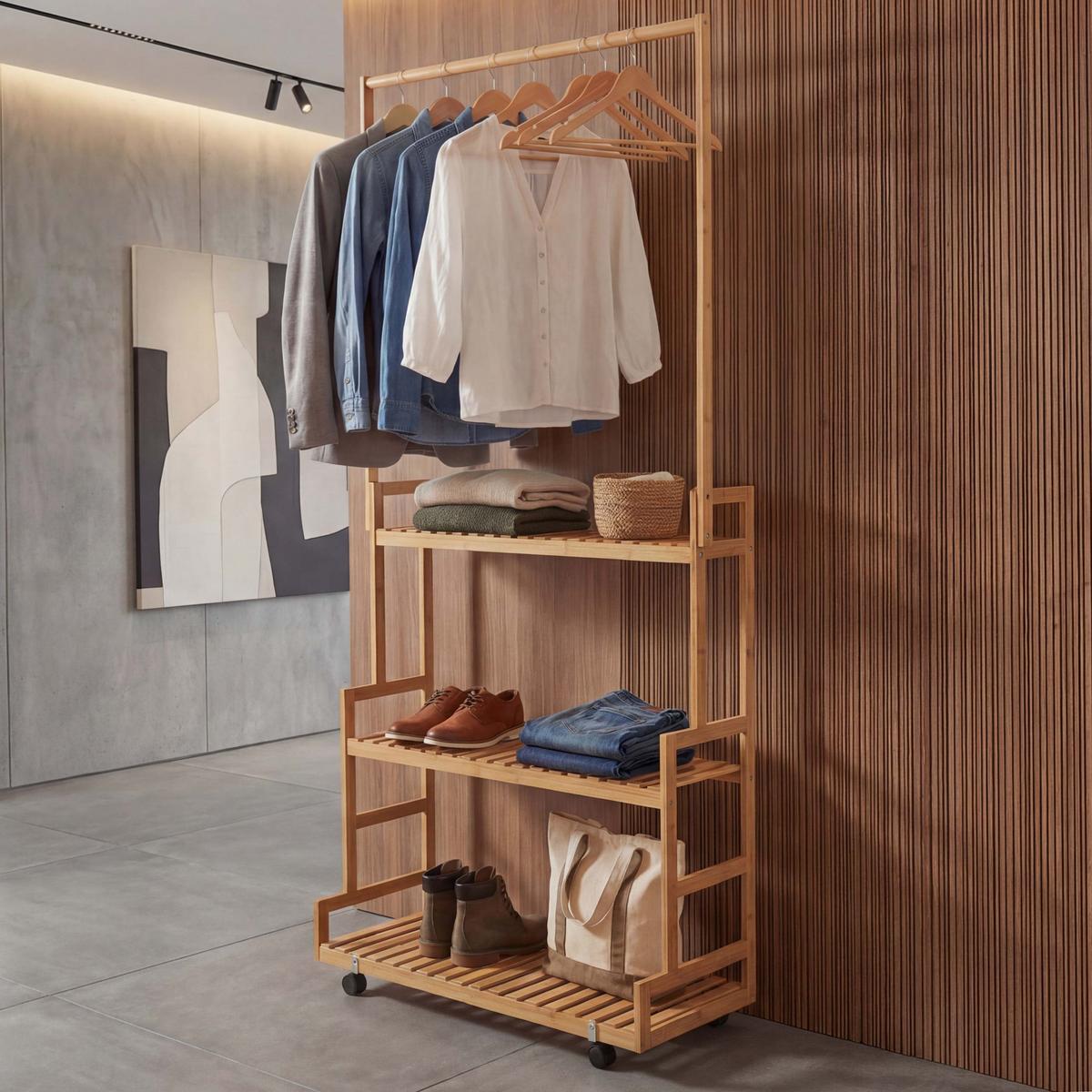 STANDGARDEROBE Hellbraun - Hellbraun, Holz (93/175/38cm) - MCW