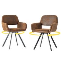 ARMLEHNSTUHL-SET 2 Stück braun Drehung - Braun, Holzwerkstoff/Textil (57/82/53cm) - Urban Meuble