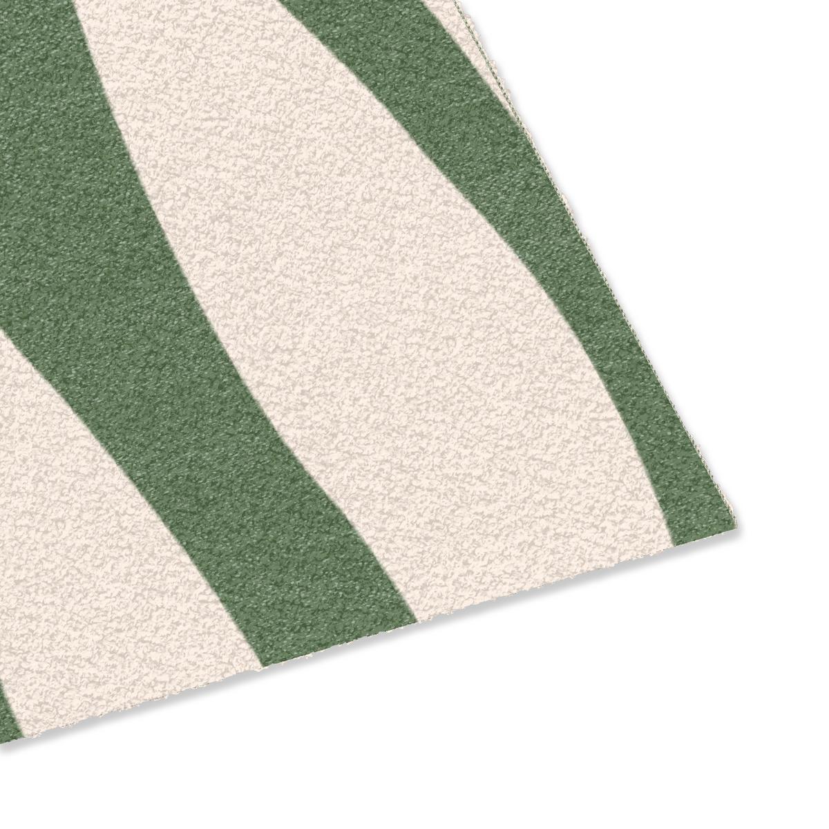 FUSSMATTE Wellenlinien - Beige - Grün - Streifen - Abstrakt Fußabtreter 90x60 cm - Dunkelgrün, Kunststoff (90/0.4cm) - MuchoWow