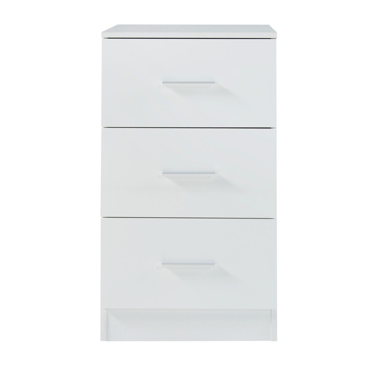NACHTTISCH-SET 2 TLG. Aurdal - Weiß Hochglanz, Holzwerkstoff (37/66/34.5cm) - [en.casa]