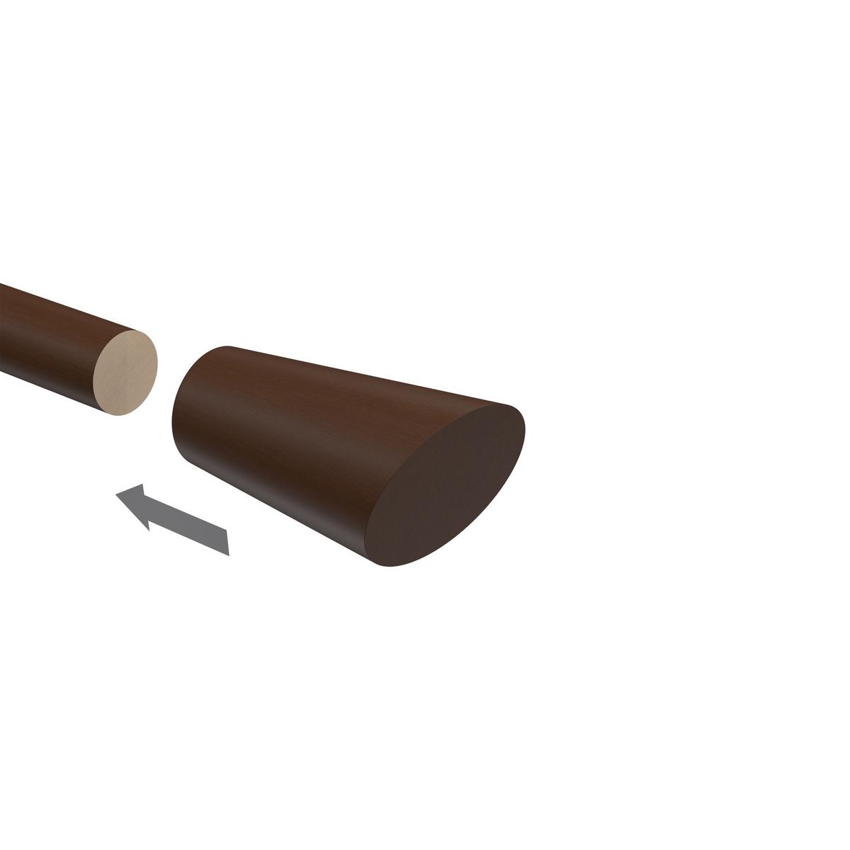 ENDSTÜCKE FÜR GARDINENSTANGEN 20 mm Ø, Bero Nussbaum, Packung 2 Stück - Nussbaumfarben, Holz (6.8/4/4cm) - INTERDECO