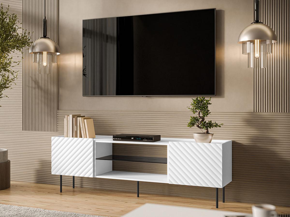 TV-LOWBOARD Lucca 180 2D EF - Schwarz/Weiß, Holz/Holzwerkstoff (181/59/40cm) - MIRJAN24