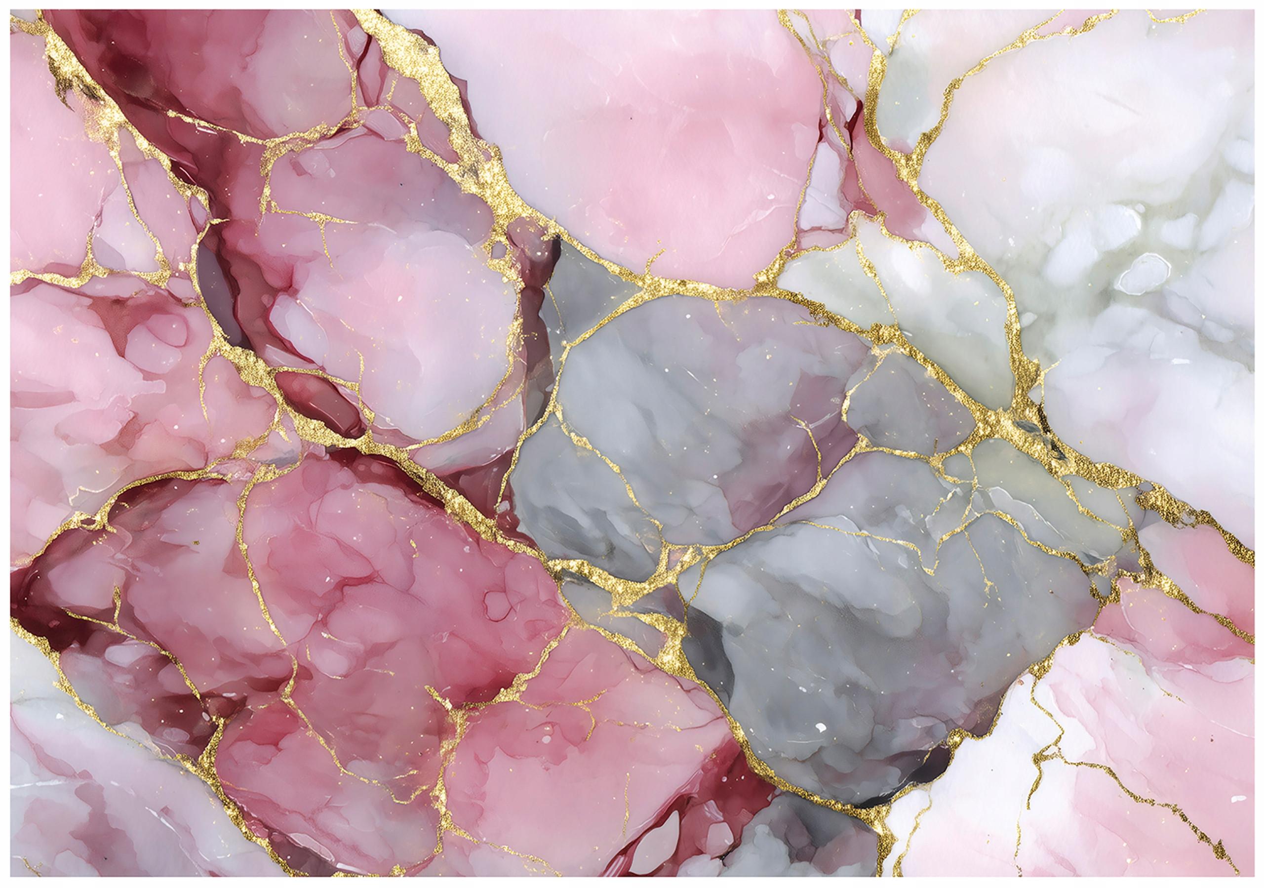 FOTOTAPETE Marmor Abstrakt Rosa 400x280 cm - Multicolor, Papier (400/280cm) - Wallarena