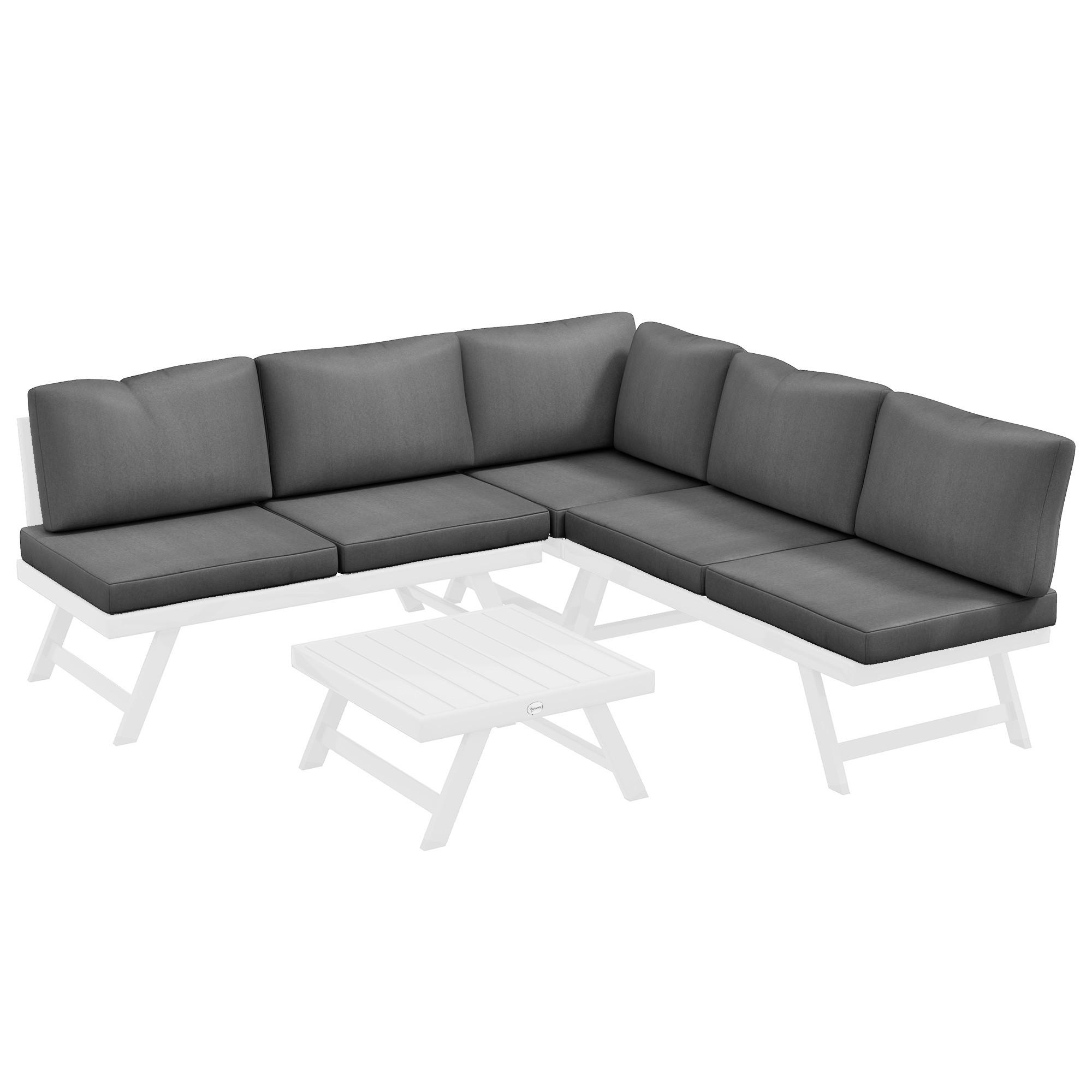 GARTENMÖBEL Set, Polyester, Grau - Grau, Kunststoff - Outsunny