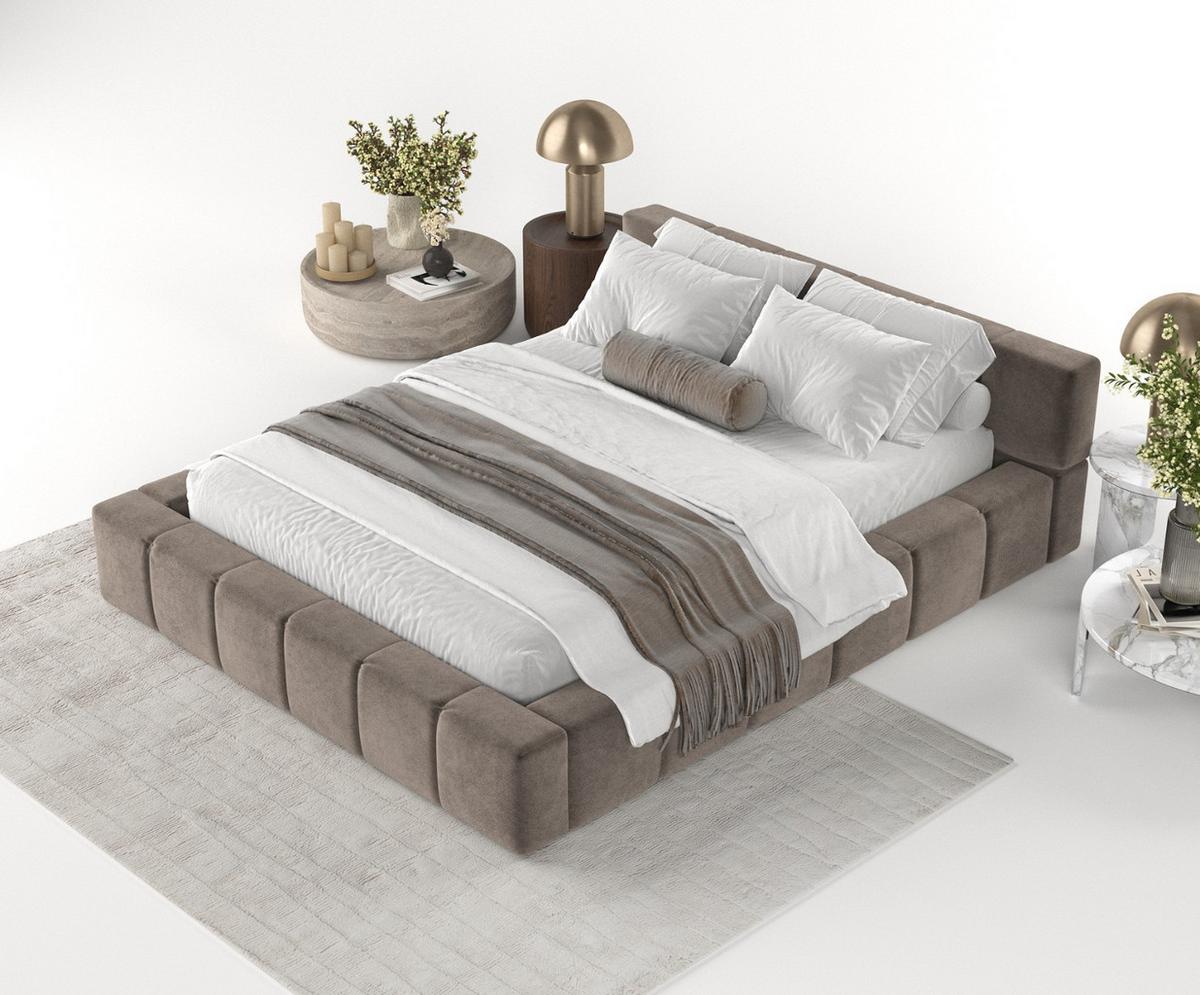 POLSTERBETT Milos mit Stauraum 180/200 cm Braun im Terra NW Stoff - Schwarz/Naturfarben, Holz/Holzwerkstoff (180/200cm) - AltaBeds