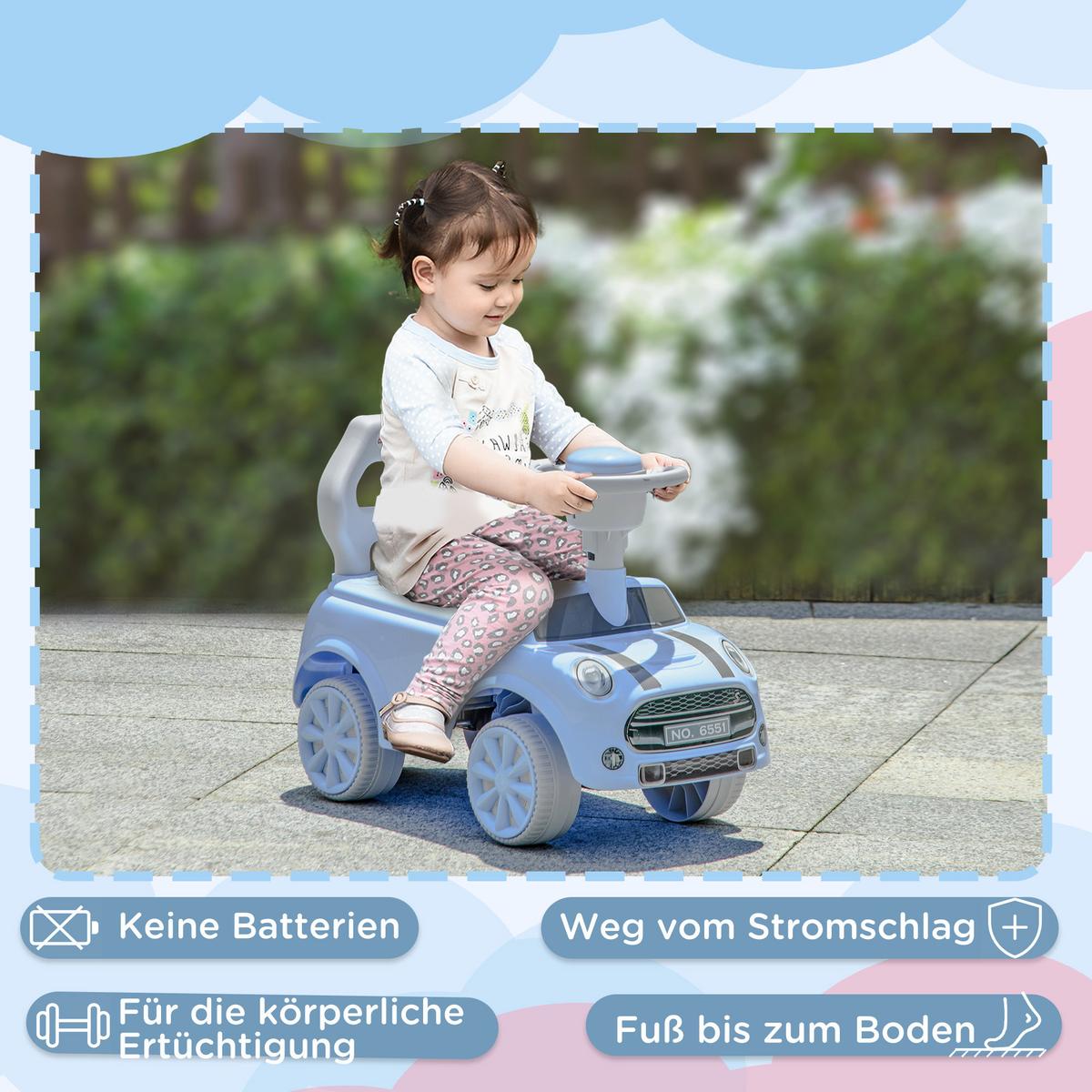RUTSCHAUTO - Hellblau, Kunststoff (53/25/35cm) - AIYAPLAY