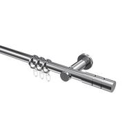 GARDINENSTANGE Platon Elanto 320 cm (geteilt in 2 x 160 cm), 1-läufig, 20 mm Ø Chrom - Chromfarben, Metall (320cm) - INTERDECO