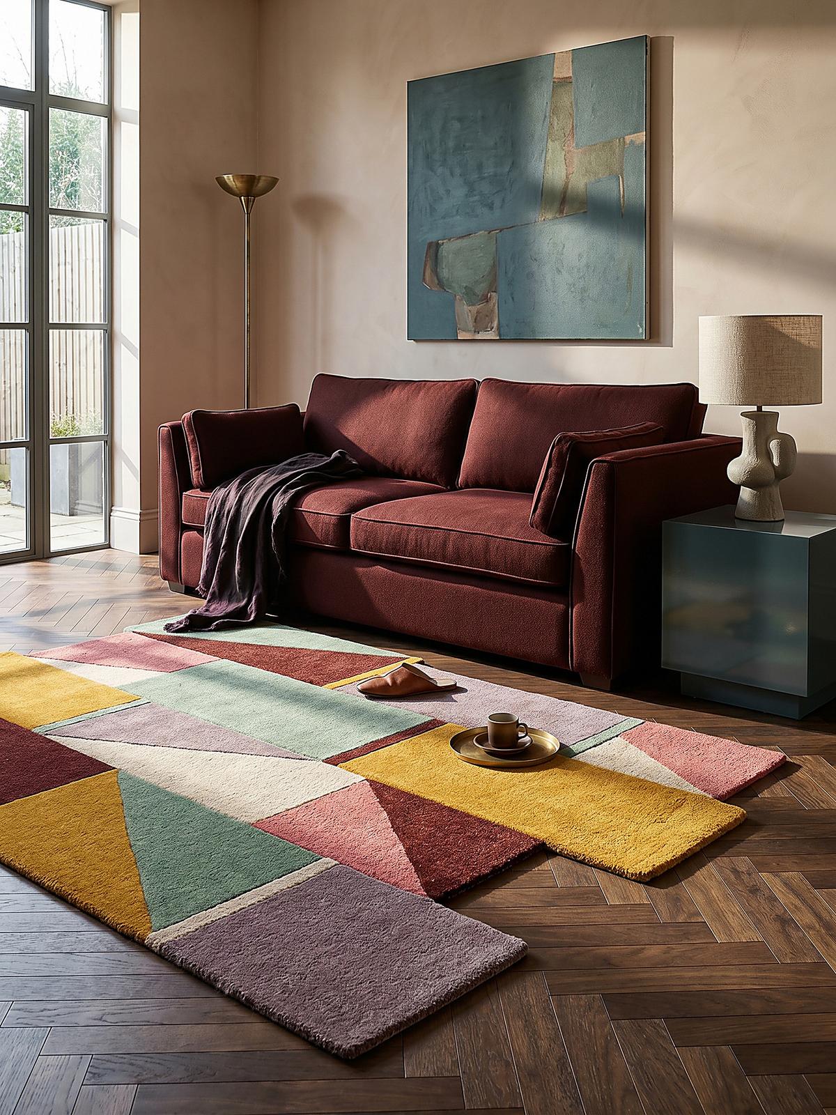 TEPPICH aus Wolle HALLEIN in Pastell, geometrisch, 200 x 290 cm - Multicolor, Textil (200/290cm) - KADIMA DESIGN
